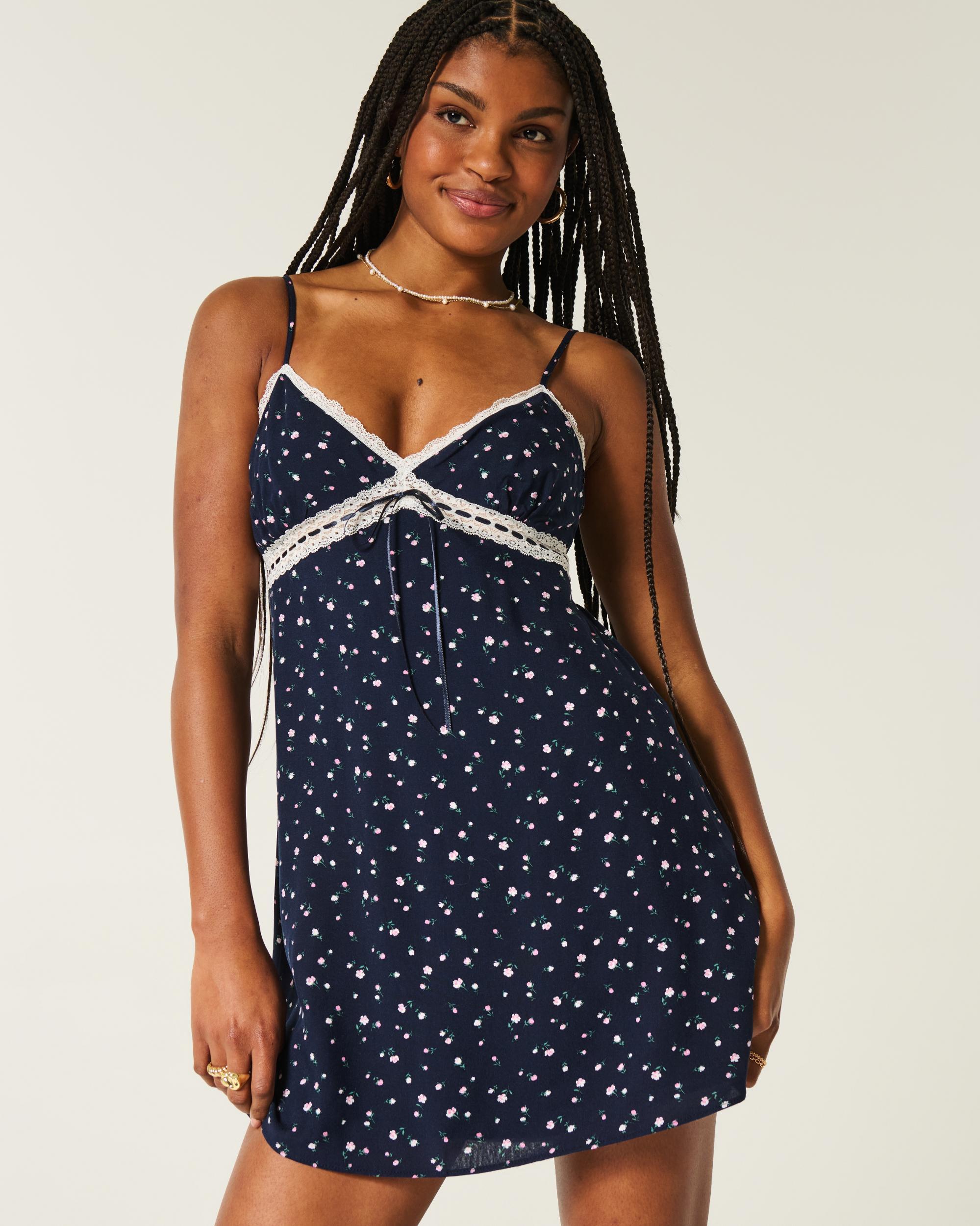 Lace Detail Slip Mini Dress Product Image