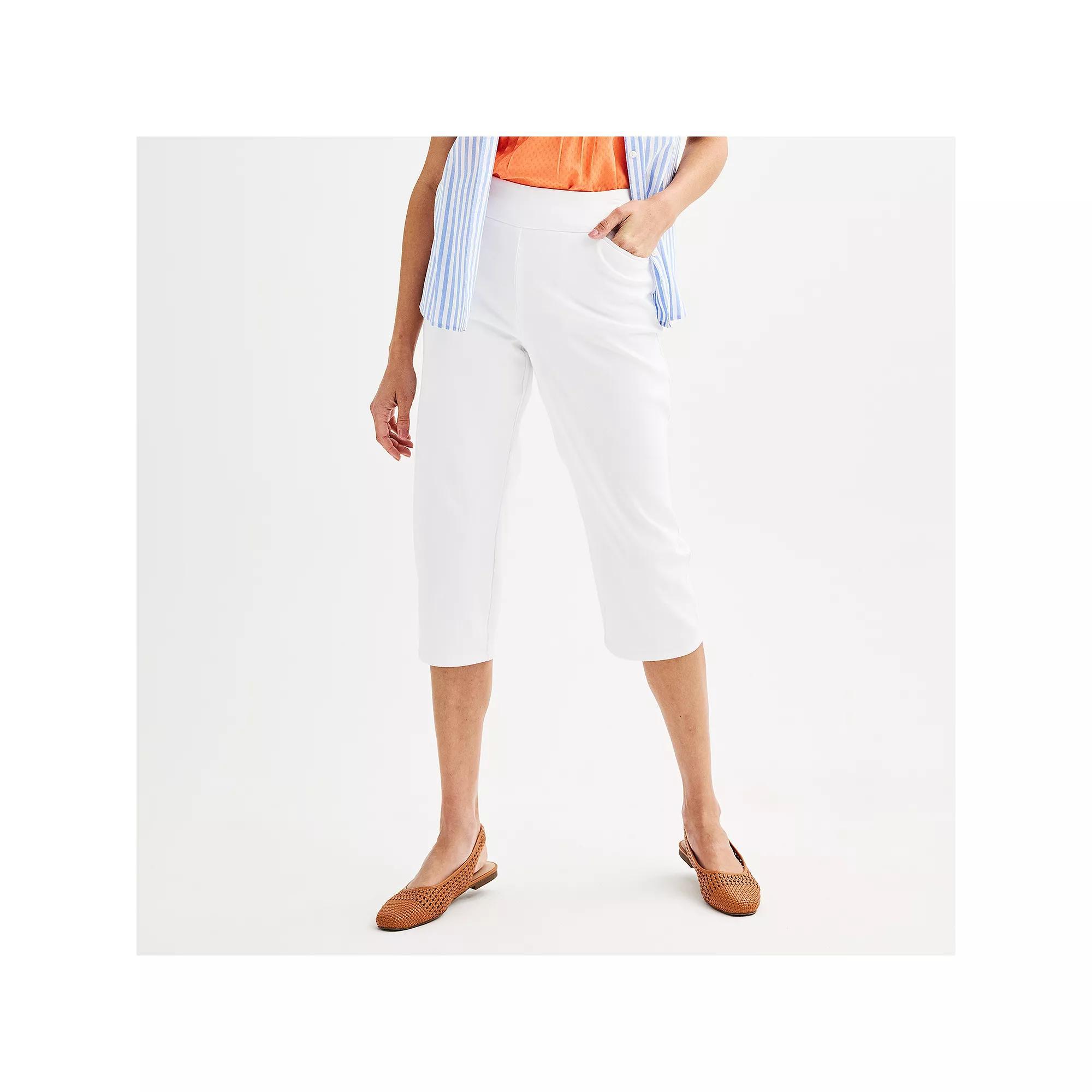 Women's Croft & Barrow® Effortless Stretch Capri Pants, Size: 14, White Product Image