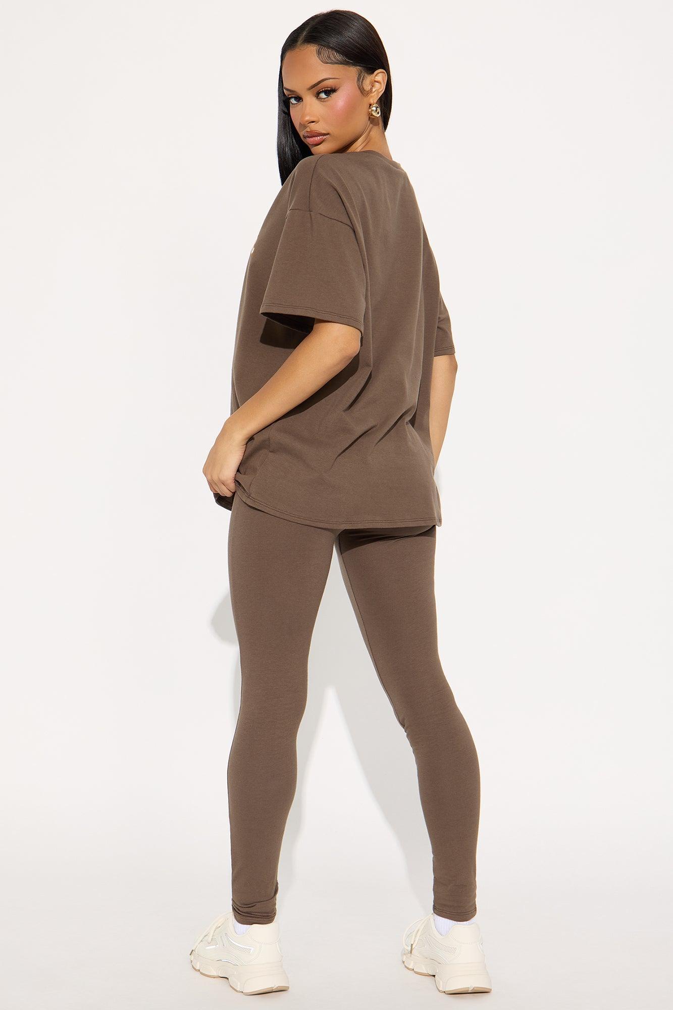 Health Is Wealth Legging Set - Brown Product Image