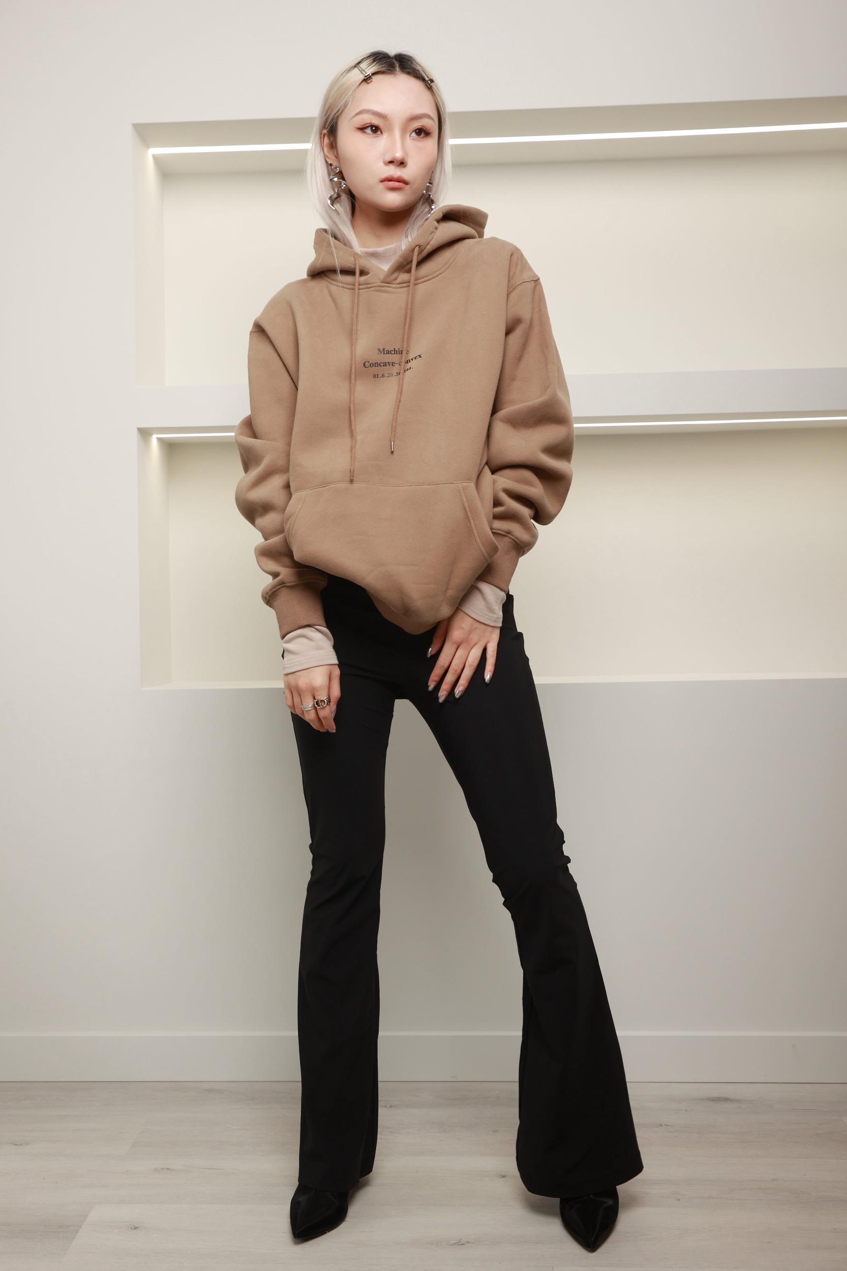 Essential Oversized Sweatshirt Hoodie Camel Product Image