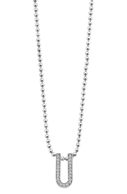 LAGOS Sterling Silver Caviar Spark Diamond U Pendant Necklace, 16-18 Product Image