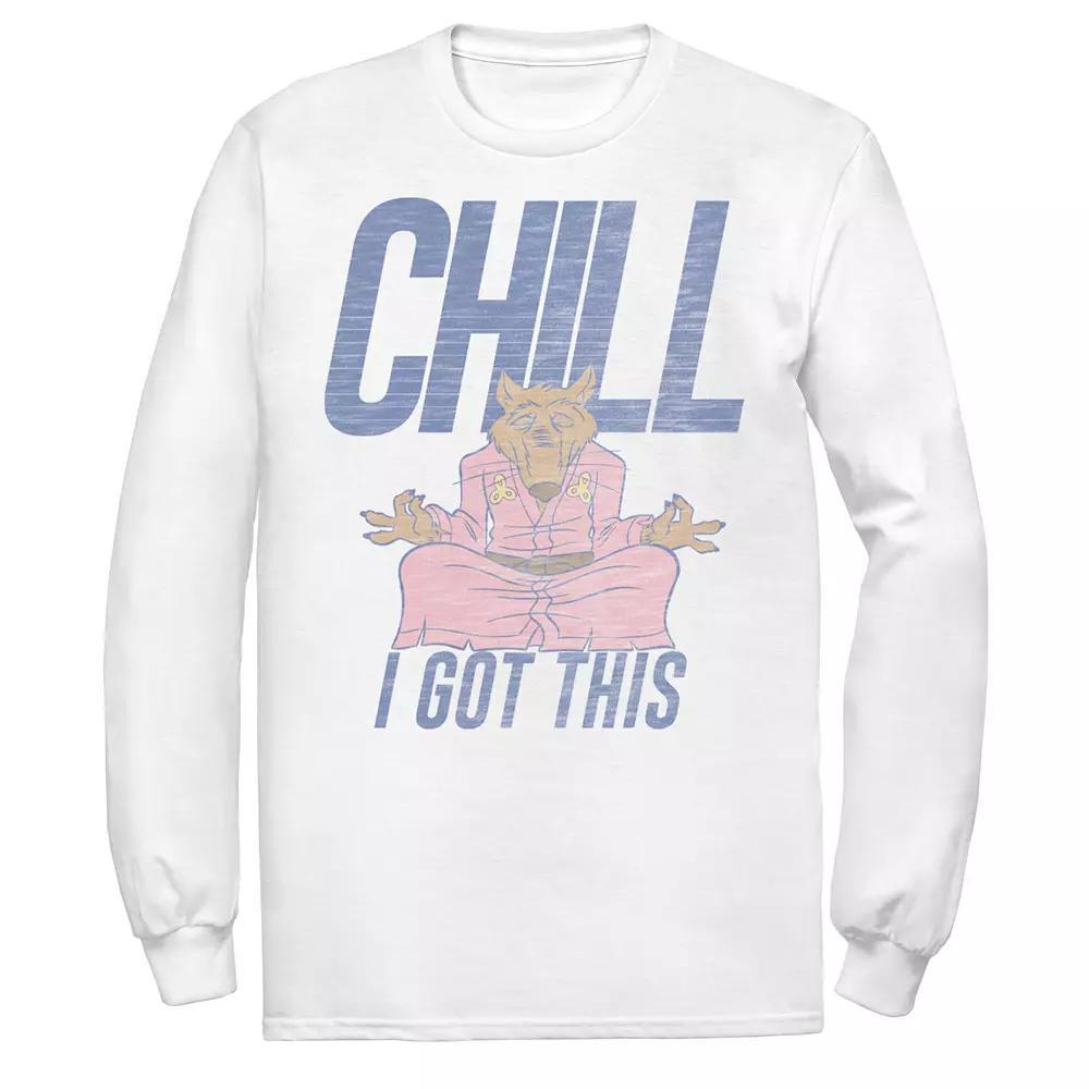 Men's Ninja Turtles Chill I Got This Master Splinter Long Sleeve Tee, Size: XXL, White Product Image