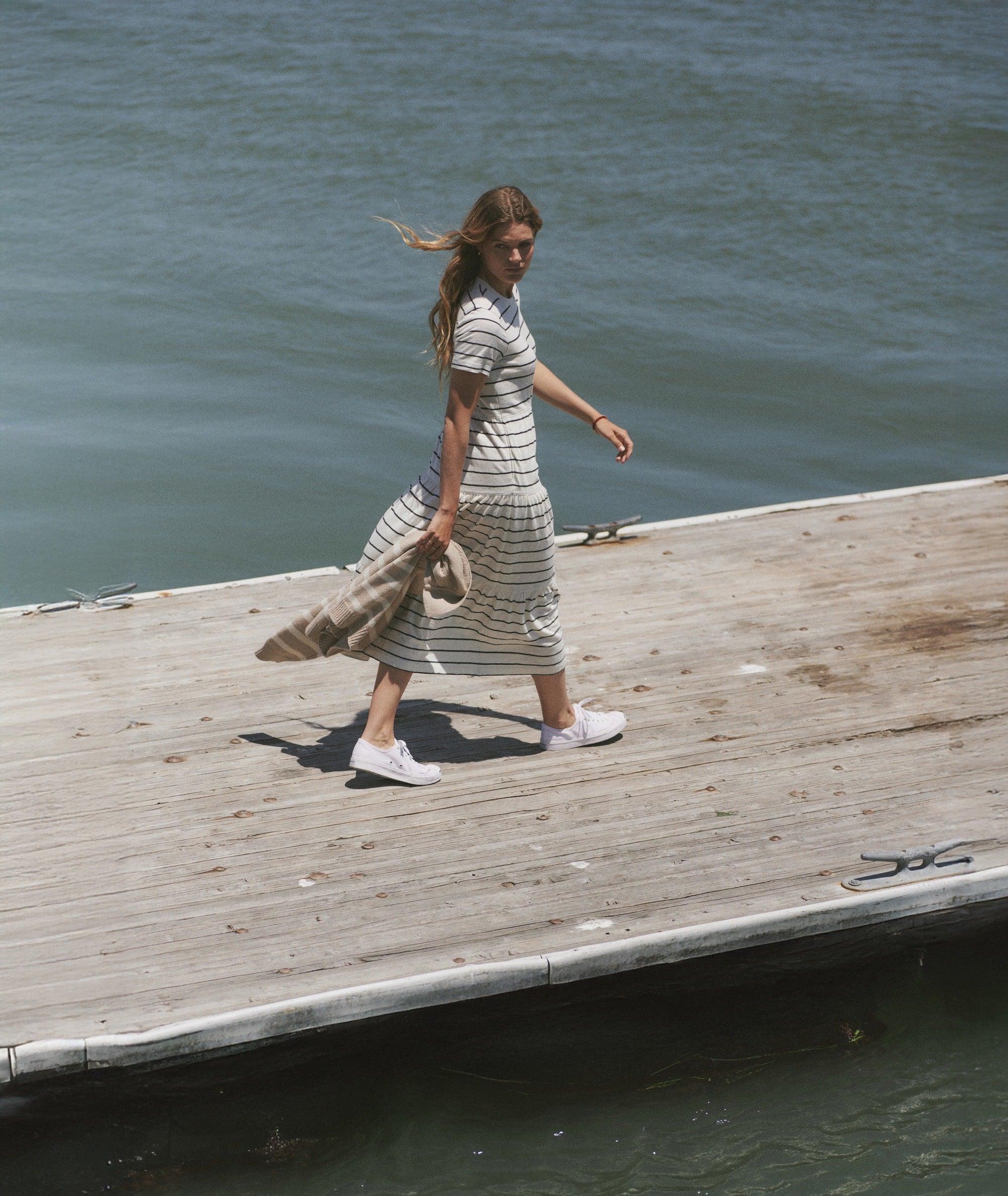 Sadie Vintage Slub Midi Dress Product Image