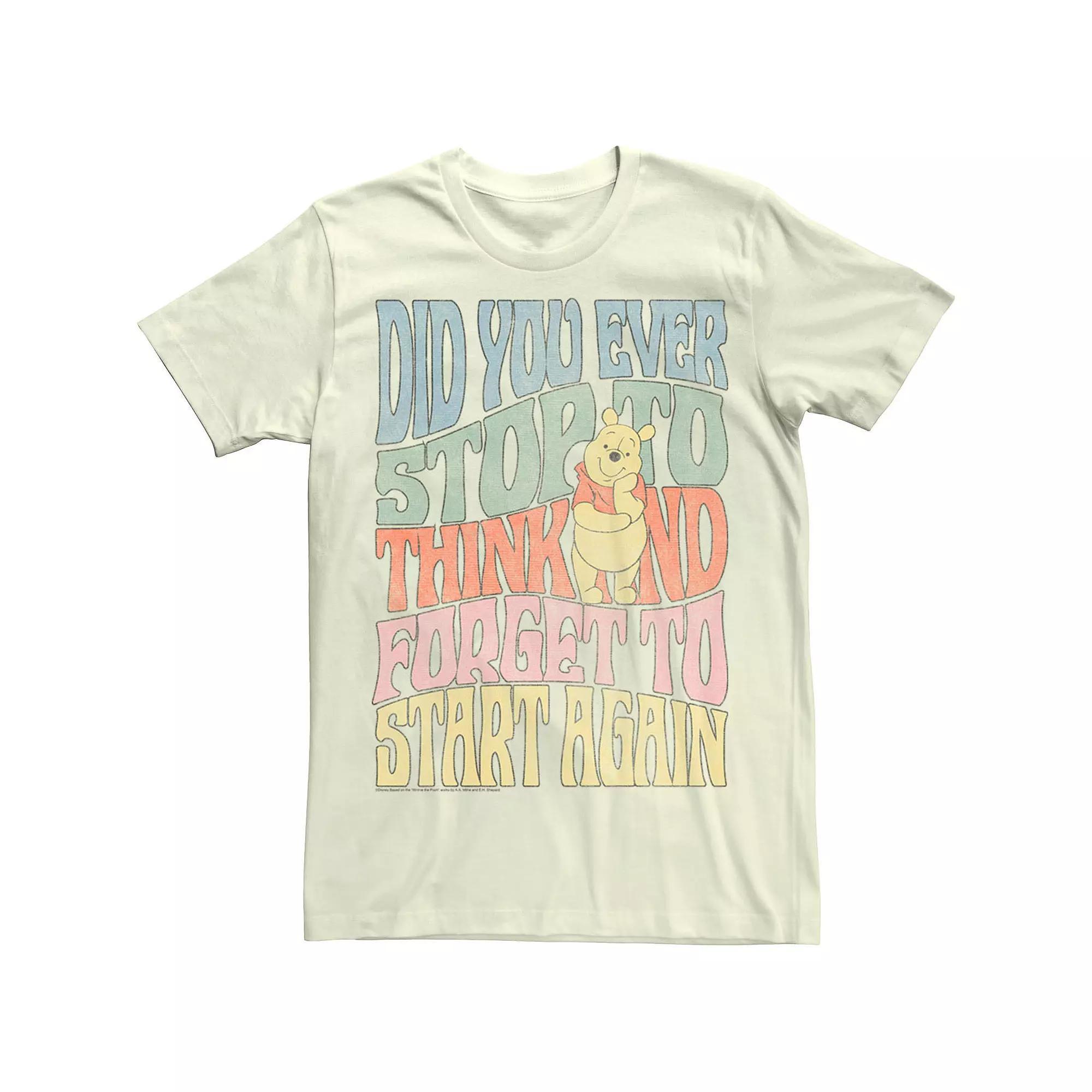 Disney's Winnie The Pooh Men's Did You Ever Stop To Think Tee, Size: 3XL, Natural Product Image