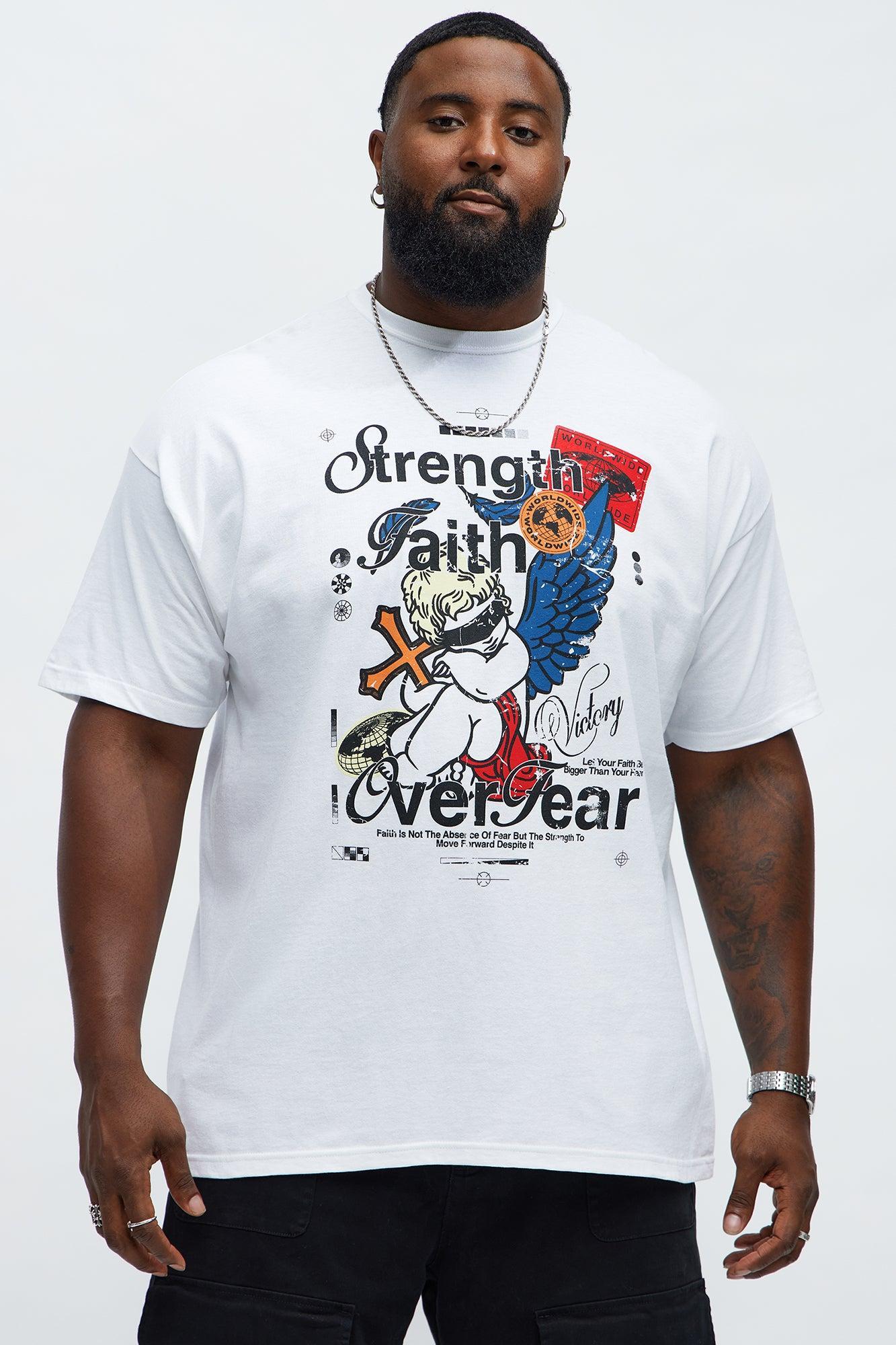 Strength Faith Over Fear Short Sleeve Tee - White Product Image