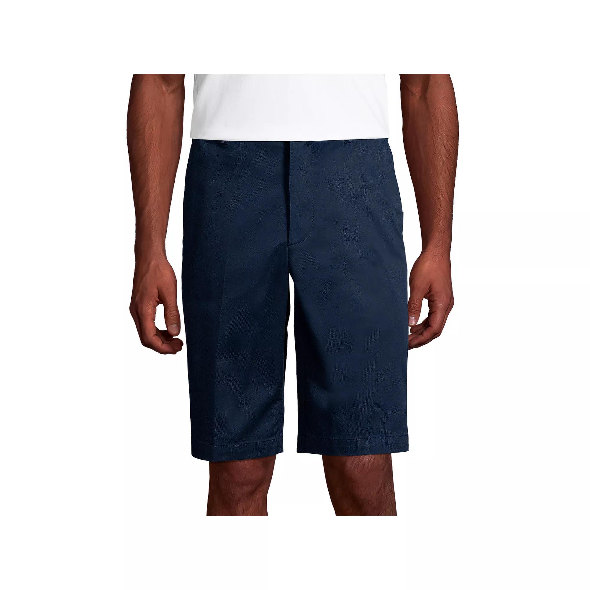Men's Lands' End Plain Front Wrinkle-Resistant Chino Shorts, Size: 36, Green Product Image