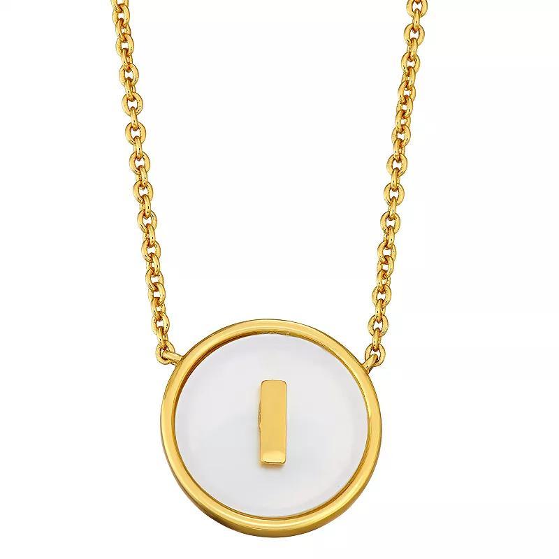 Mother of Pearl Initial Pendant Necklace, Women's, Size: 18" Product Image