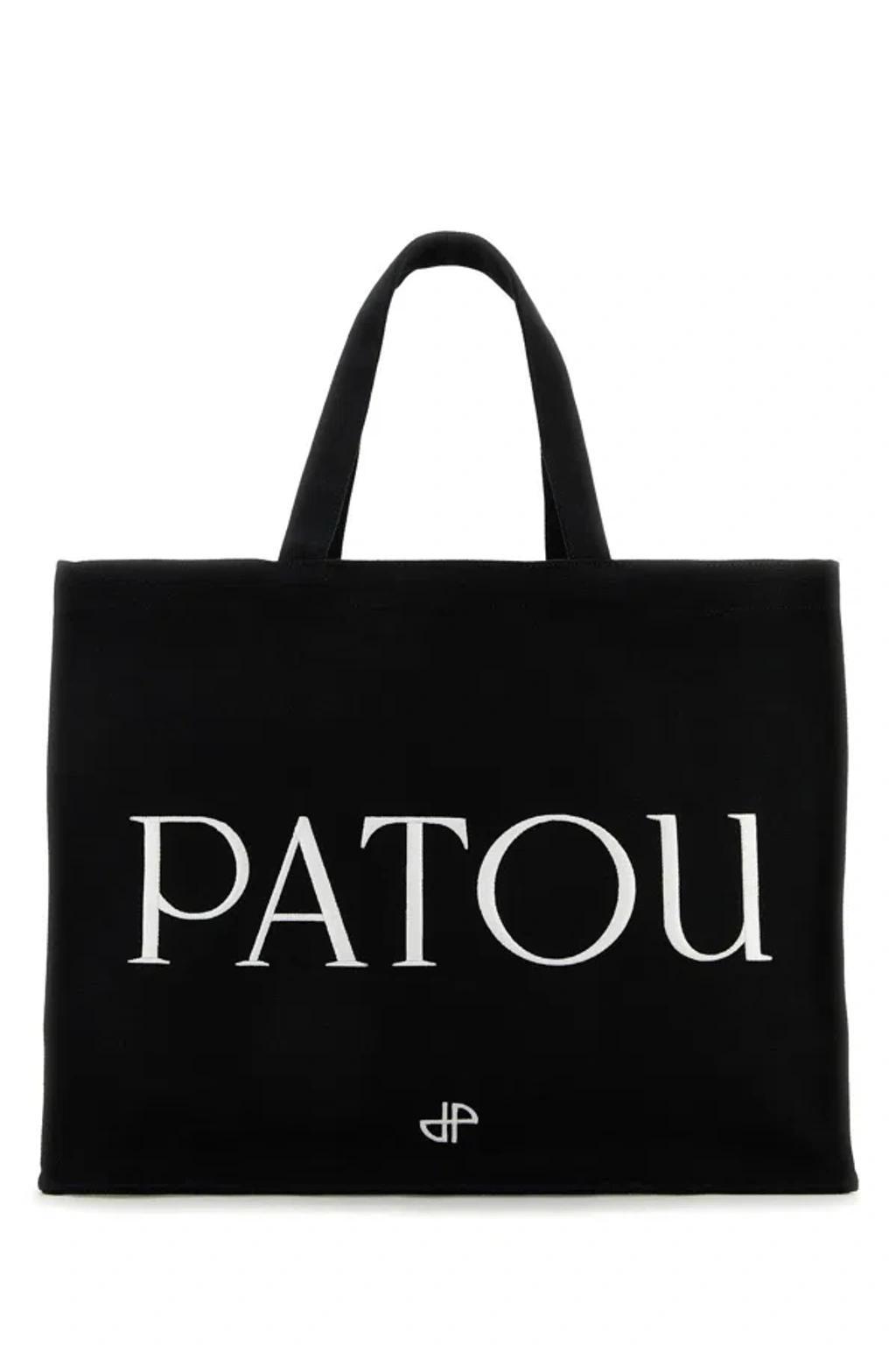 PATOU Large Tote Bag - Cotton - Black Product Image
