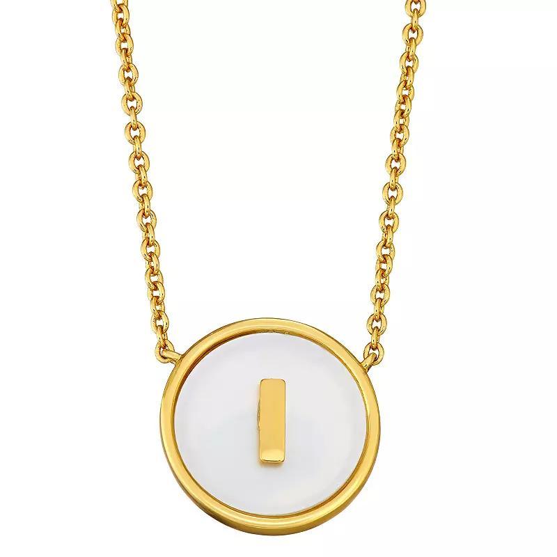 Mother of Pearl Initial Pendant Necklace, Women's, Size: 18" Product Image