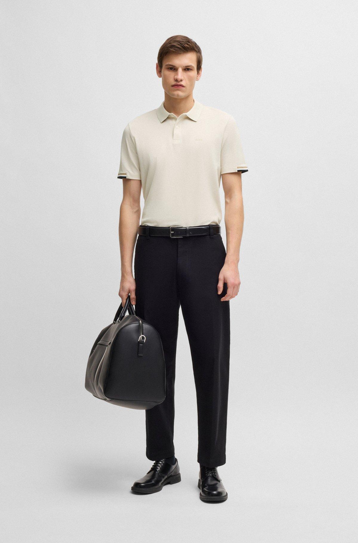Regular-fit polo shirt with rubberized logo Product Image