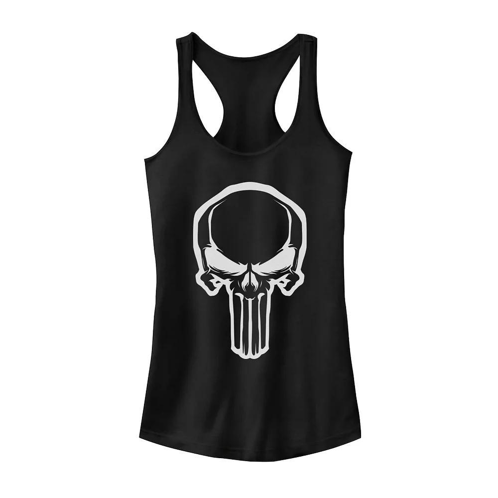 Juniors' Marvel Punisher Skull Outline Tank Top, Girl's, Size: Medium, Black Product Image