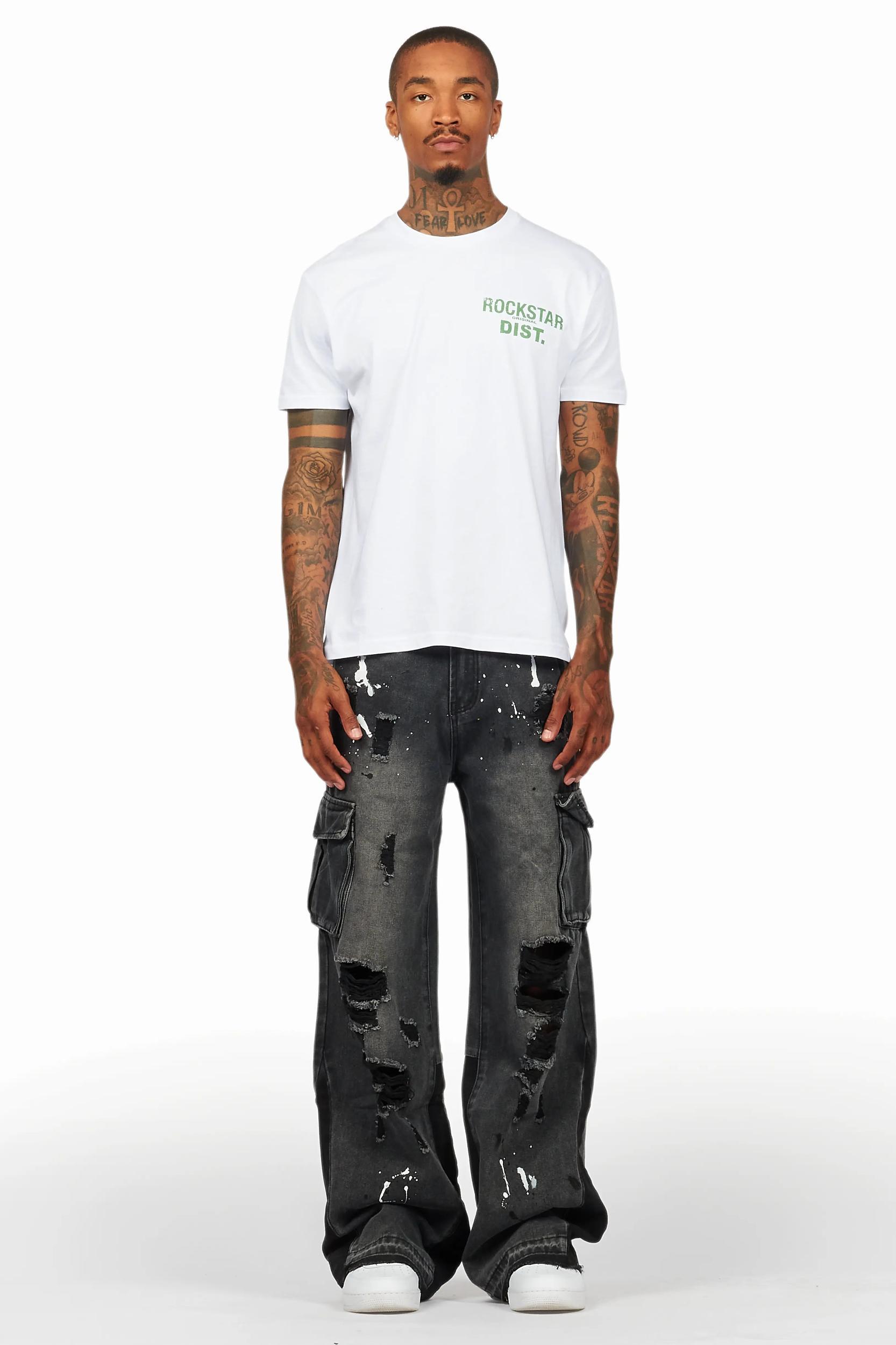 Dubaku Dark Grey Baggy Fit Jean Male Product Image