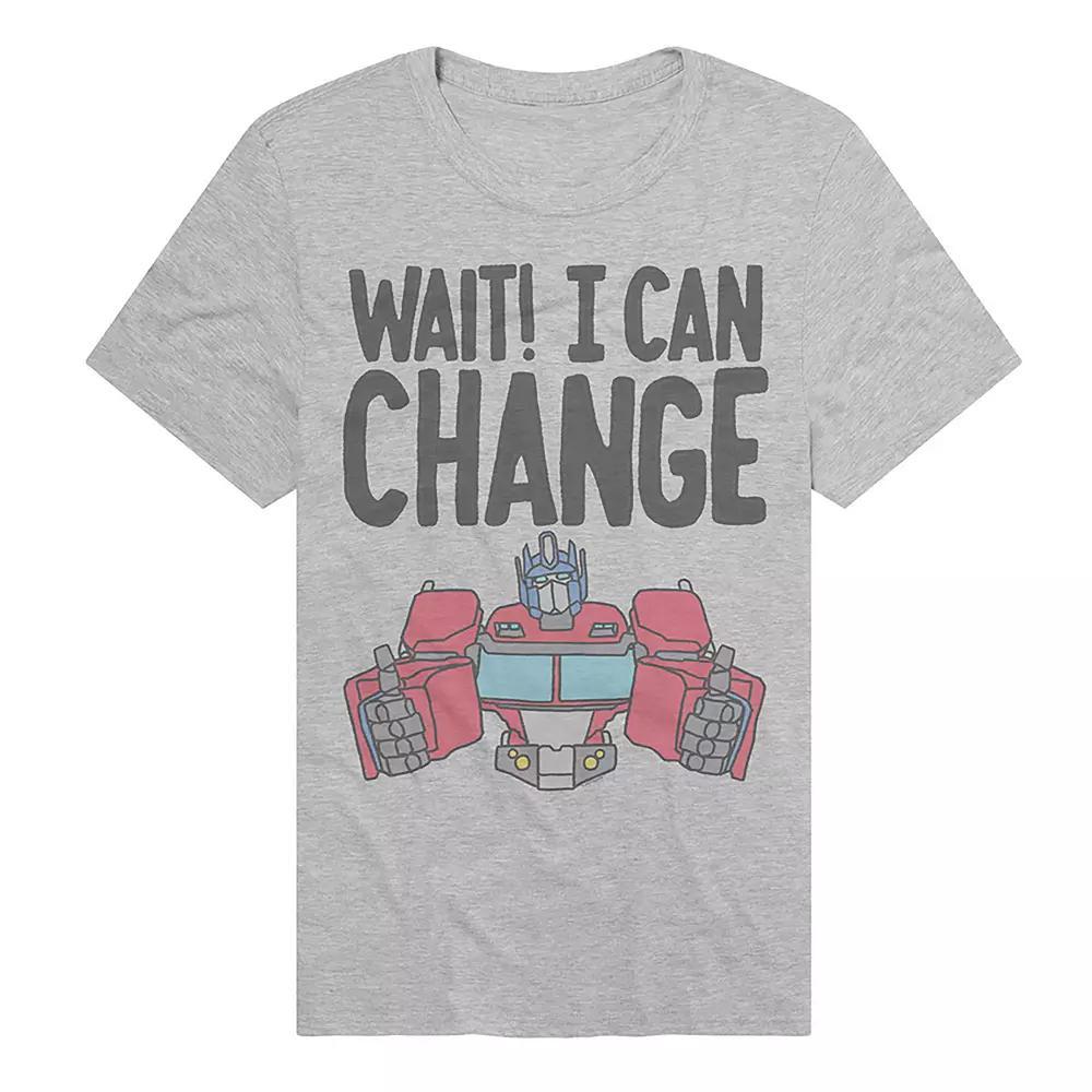 Men's Transformers Wait! I Can Change Graphic Tee, Size: XL, Athletic Grey Product Image