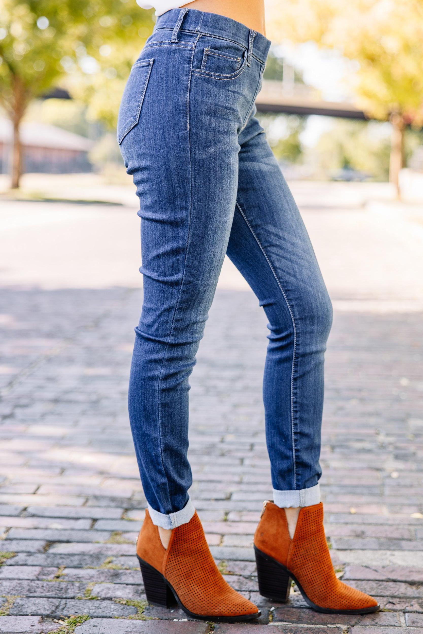 Take It Easy Dark Wash Jeggings Female Product Image