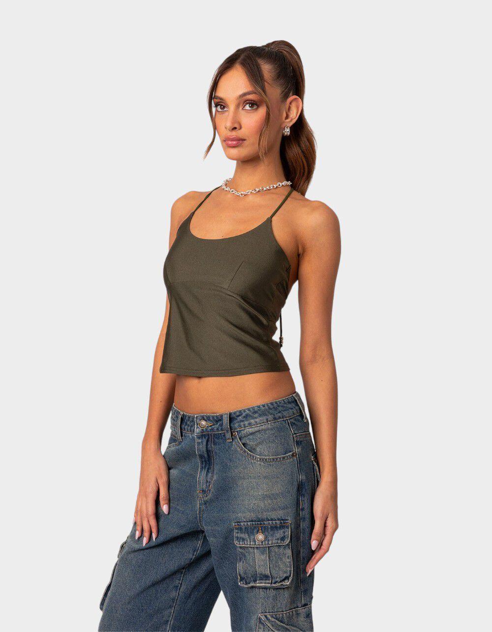 EDIKTED Sara Back Cut Out Tank Top Product Image