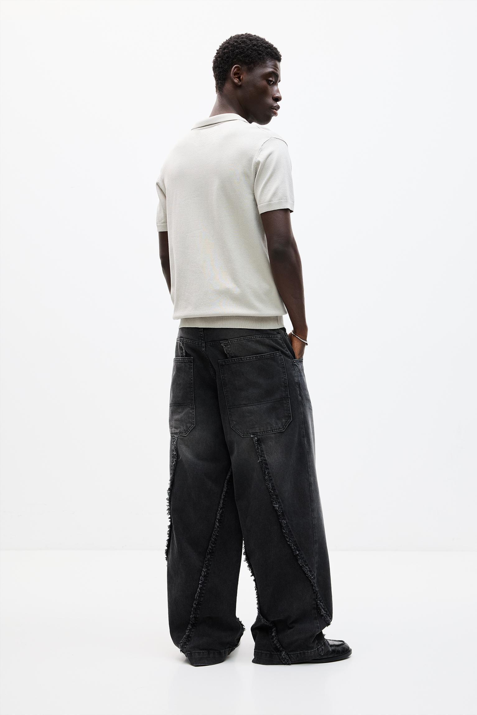 Short sleeve knit polo shirt Product Image