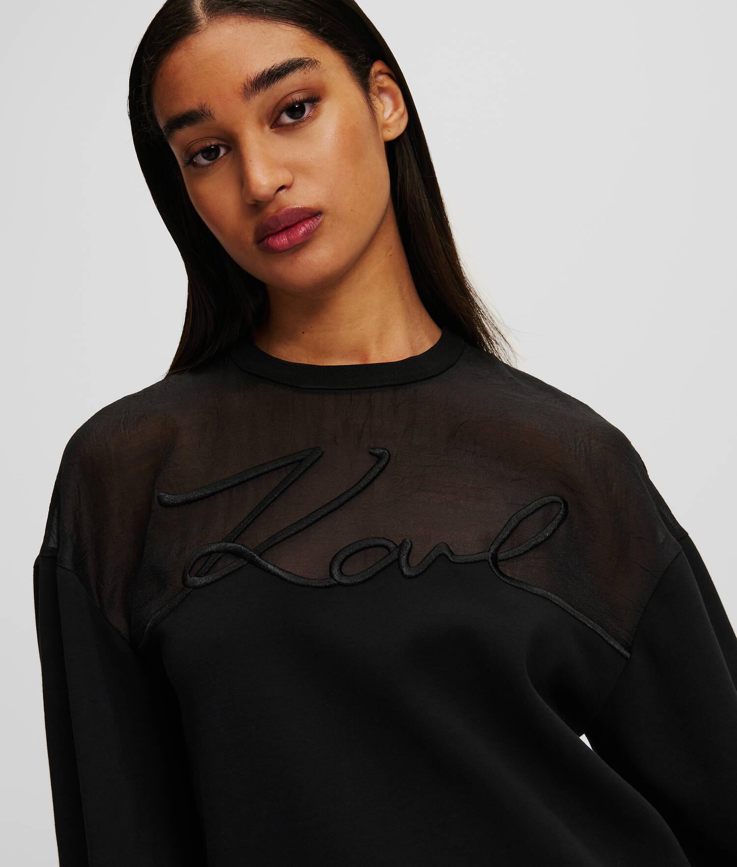 MIXED FABRIC KARL SIGNATURE SWEATSHIRT Product Image