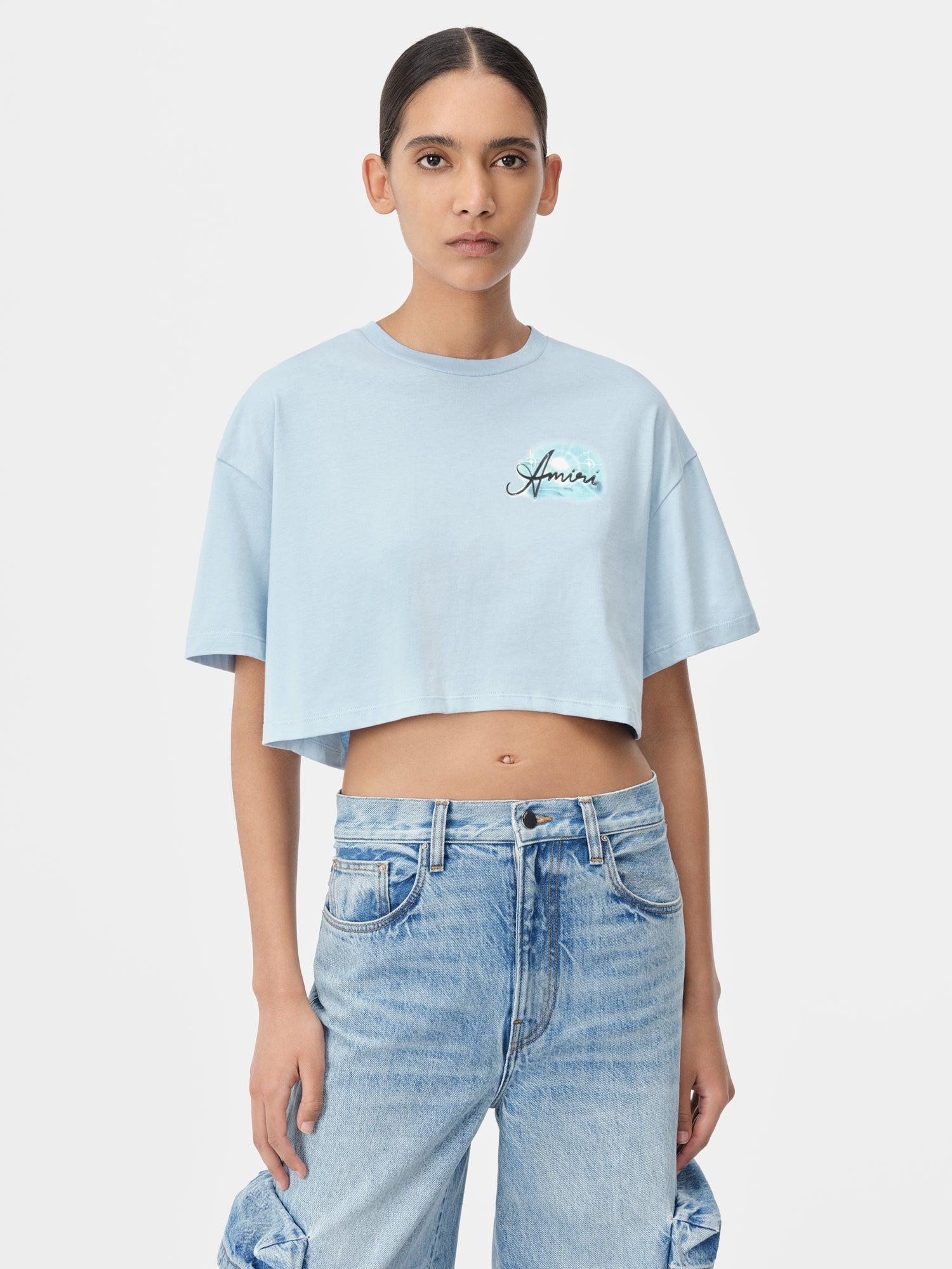 WOMEN - WOMEN'S AMIRI PARADISE AIRBRUSH TEE - Cerulean Female Product Image