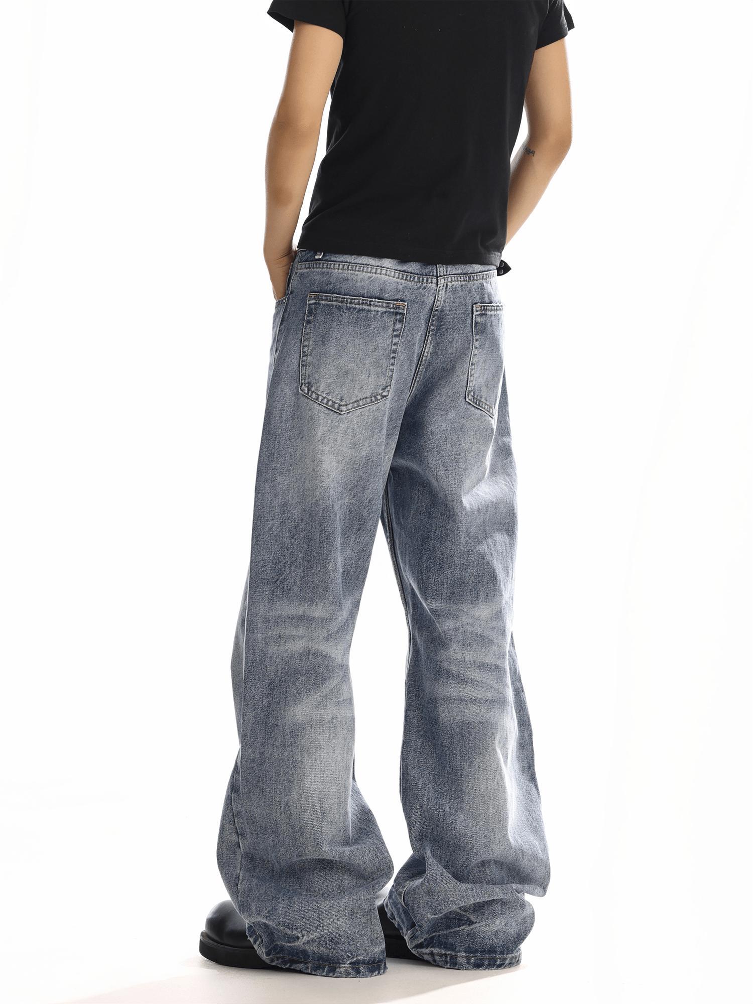 RT No. 19831 WASHED BLUE DENIM STRAIGHT JEANS Product Image