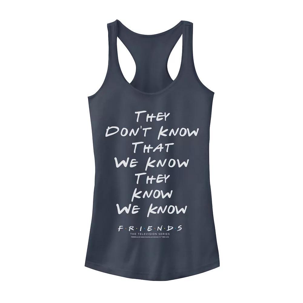 Juniors' Friends "They Don't Know" Tank Top, Girl's, Size: XL, Blue Product Image