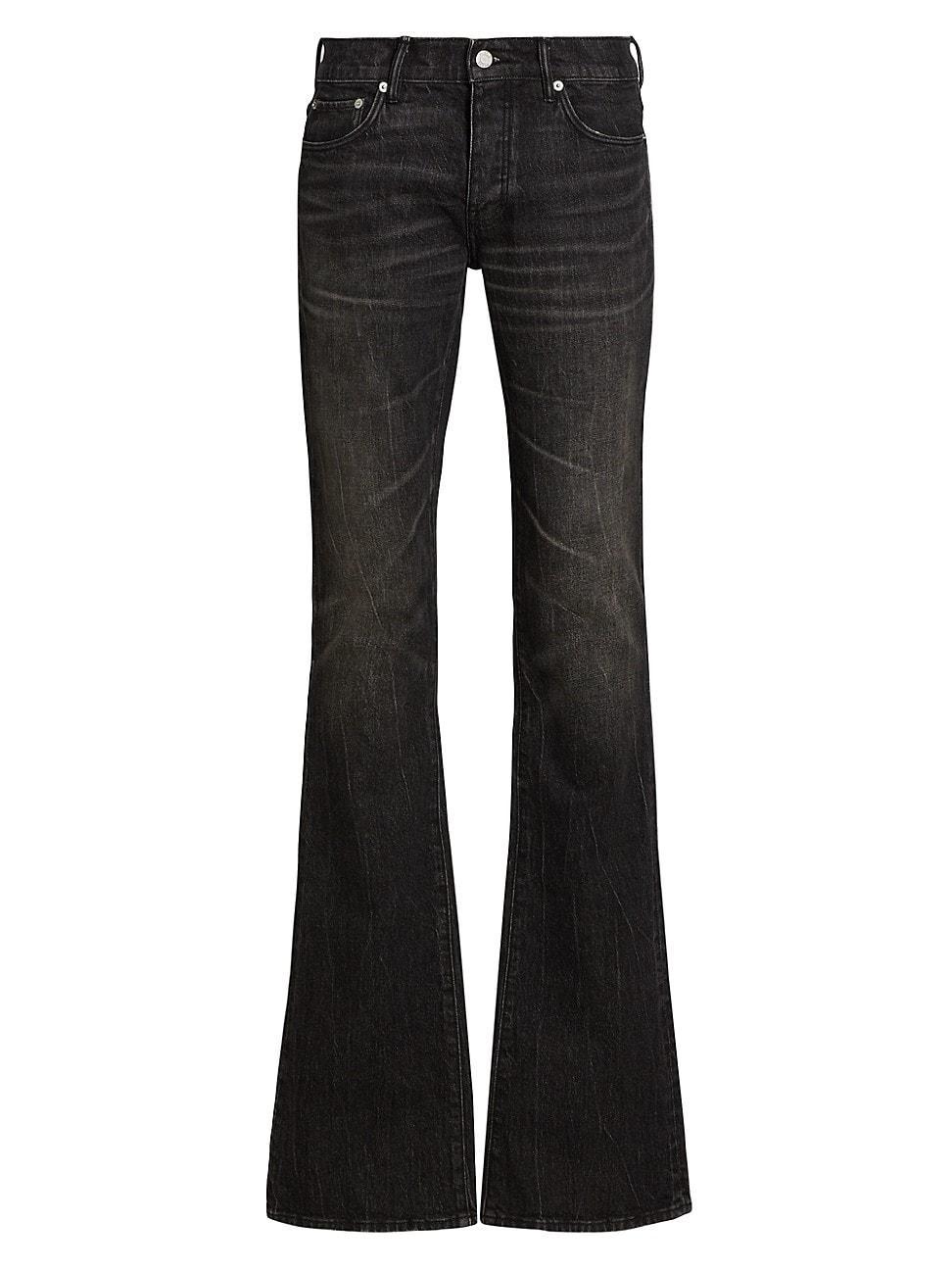 Mens Super Stack Raw Denim Flared Jeans Product Image