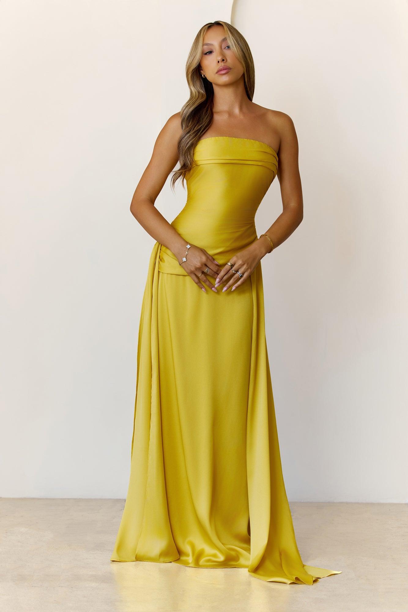 Sugar Cubes Strapless Maxi Dress Lime Product Image