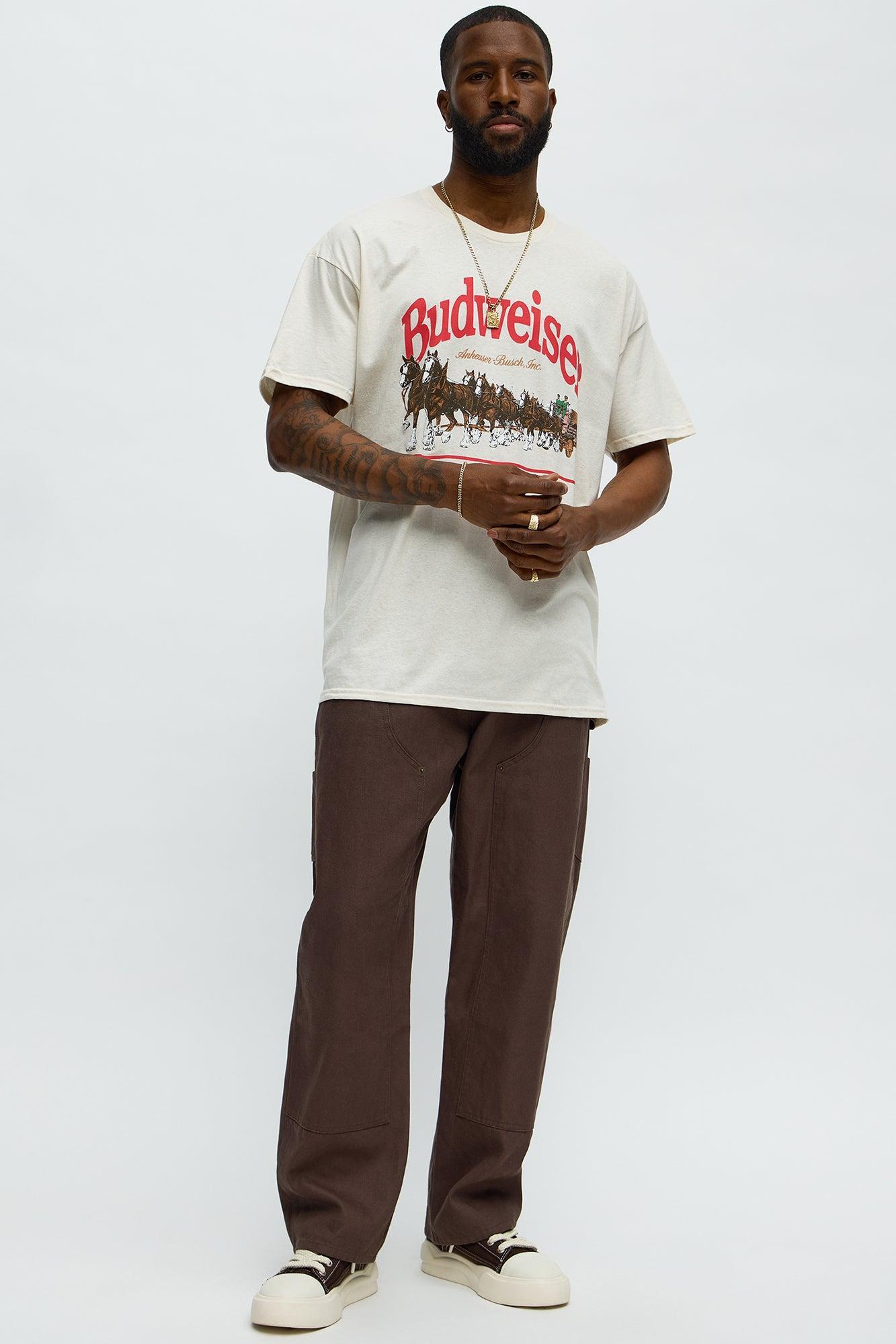 Budweiser King Of Beers Oversized Short Sleeve Tee - Cream Product Image