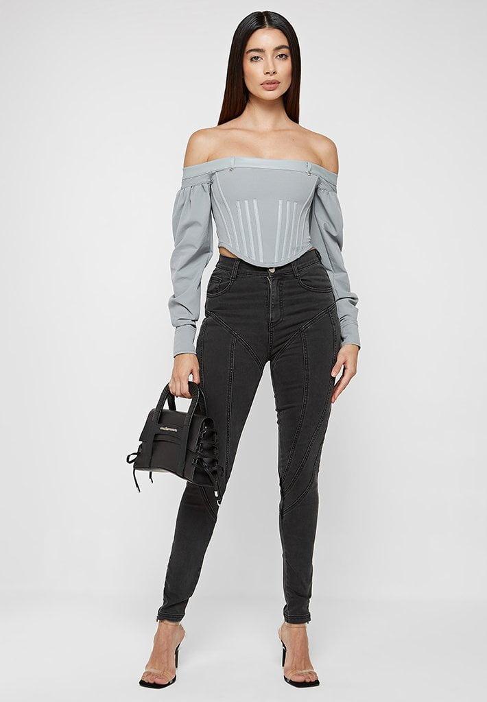 Technical Corset Top - Grey Female Product Image