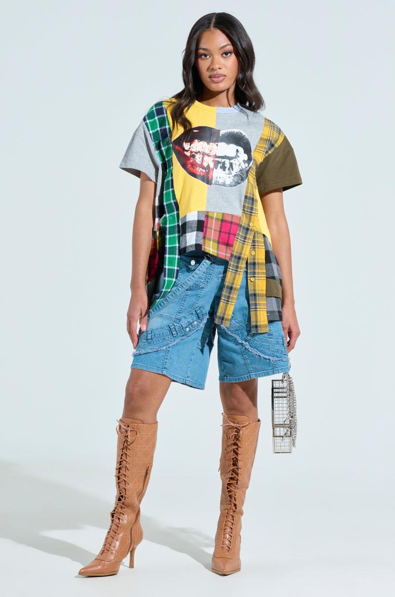 GRAB ME CLOSER DENIM BERMUDA SHORT Product Image