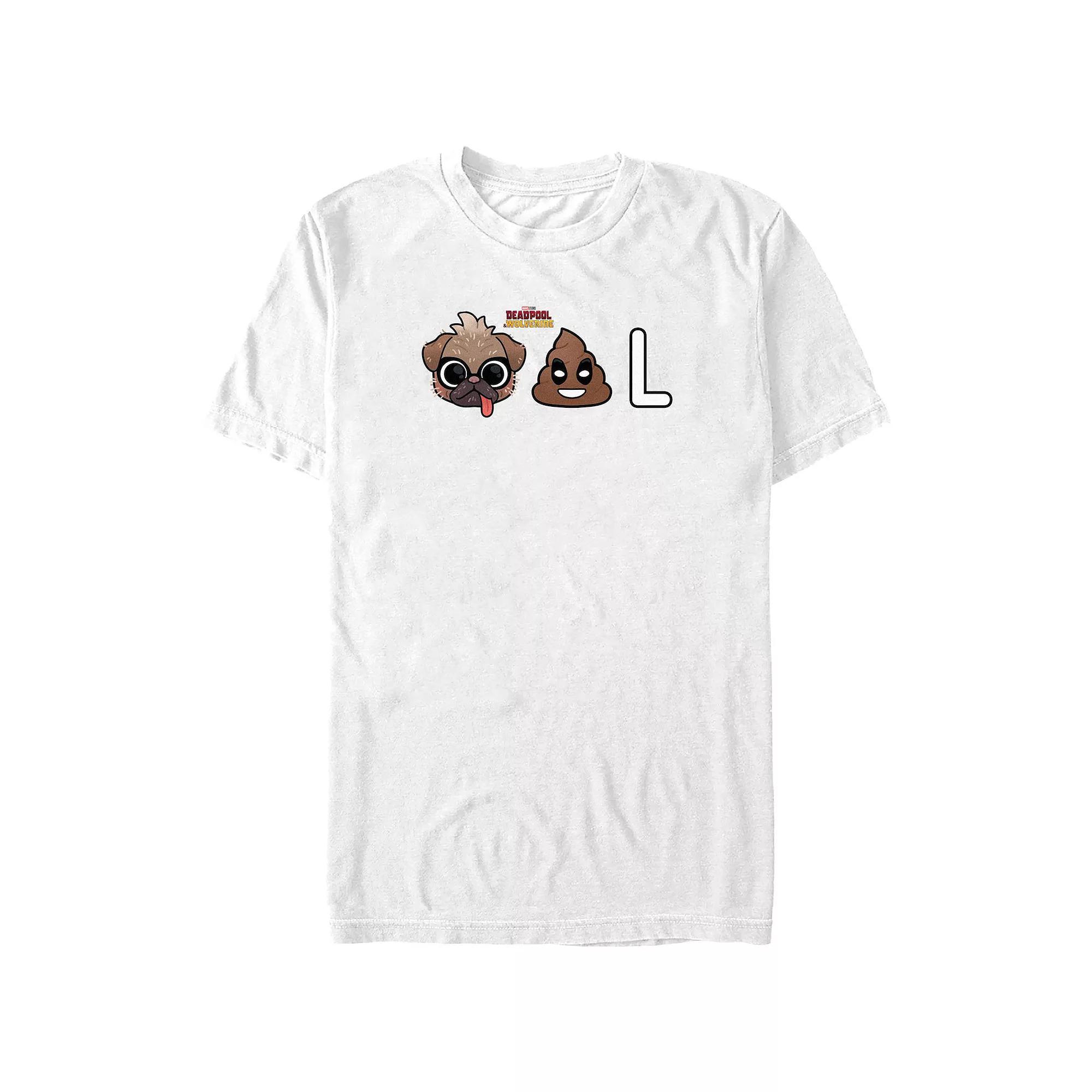 Big & Tall Marvel Deadpool & Wolverine Dogpool Emojis Graphic Tee, Men's, Size: XXL Tall, White Product Image