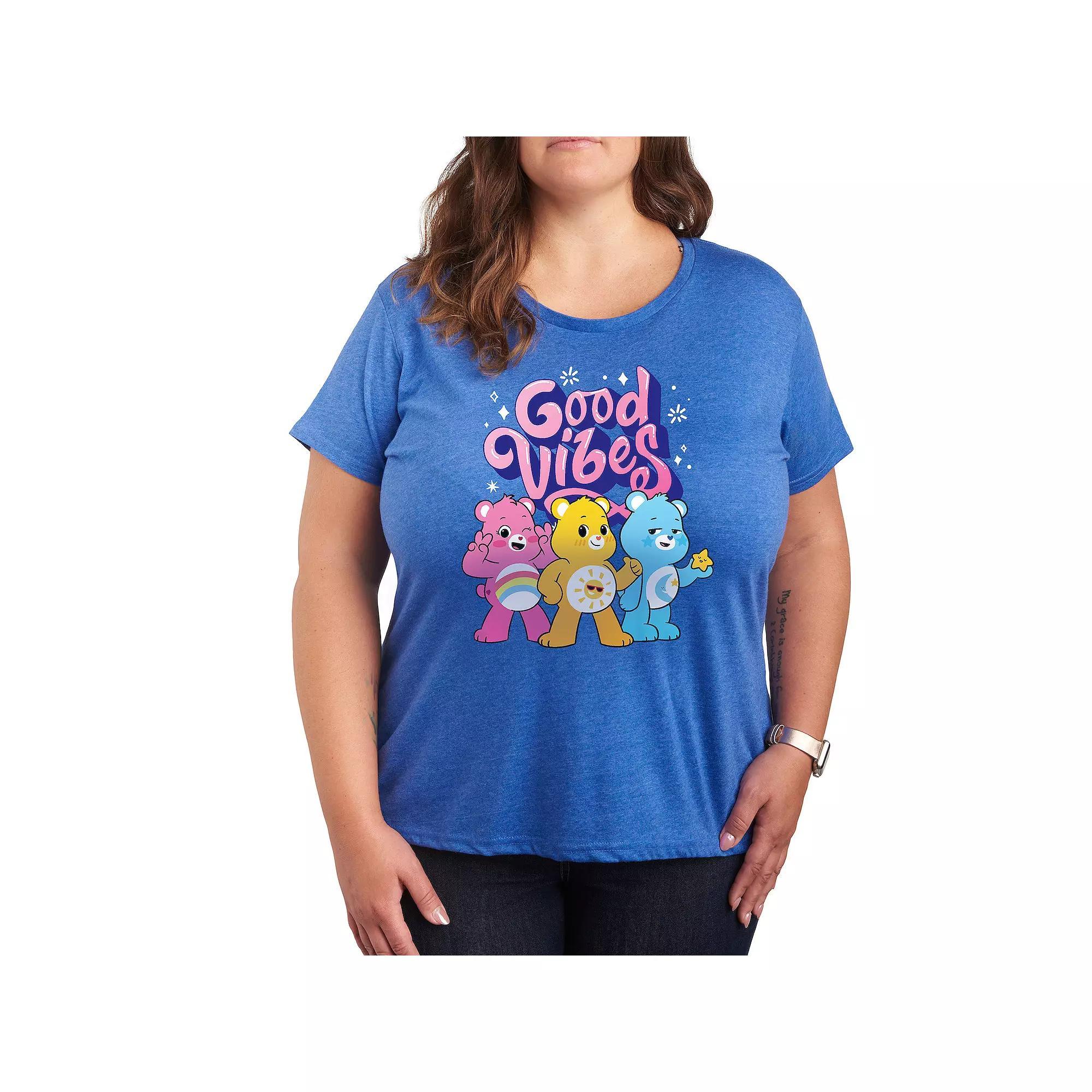 Plus Care Bears Vibes Graphic Tee, Womens Grey Gray Product Image