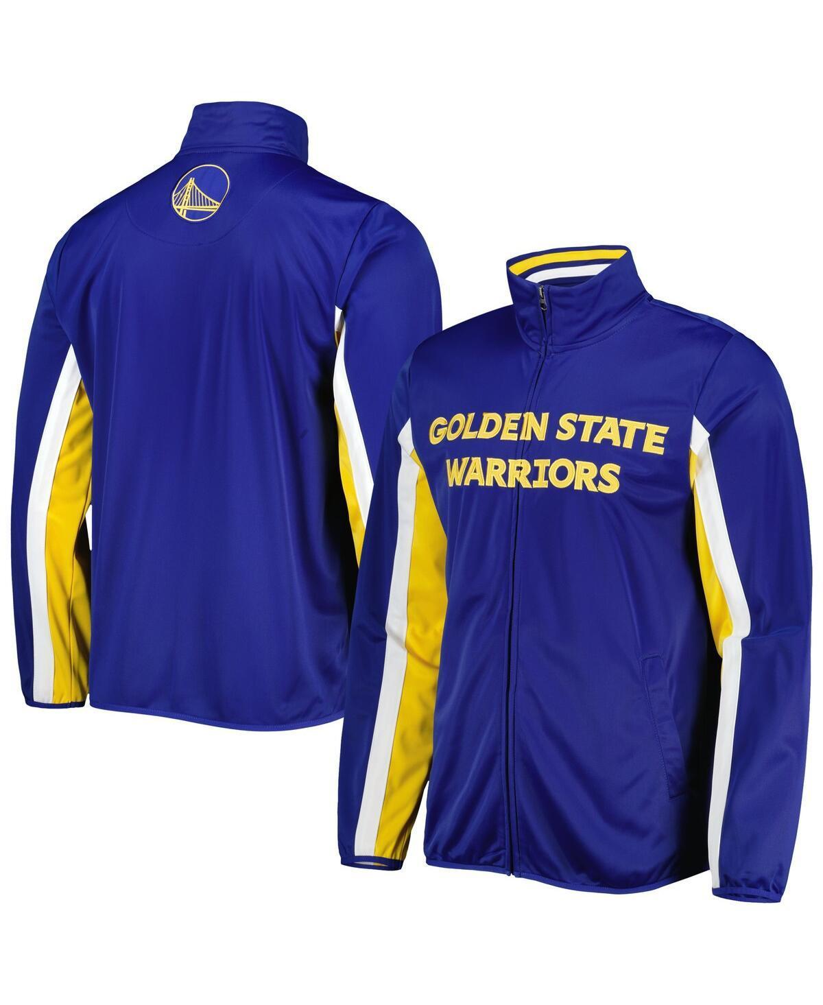 Men's G-III Sports by Carl Banks Royal Golden State Warriors Contender Wordmark Full-Zip Track Jacket, Size: 2XL, Blue Product Image