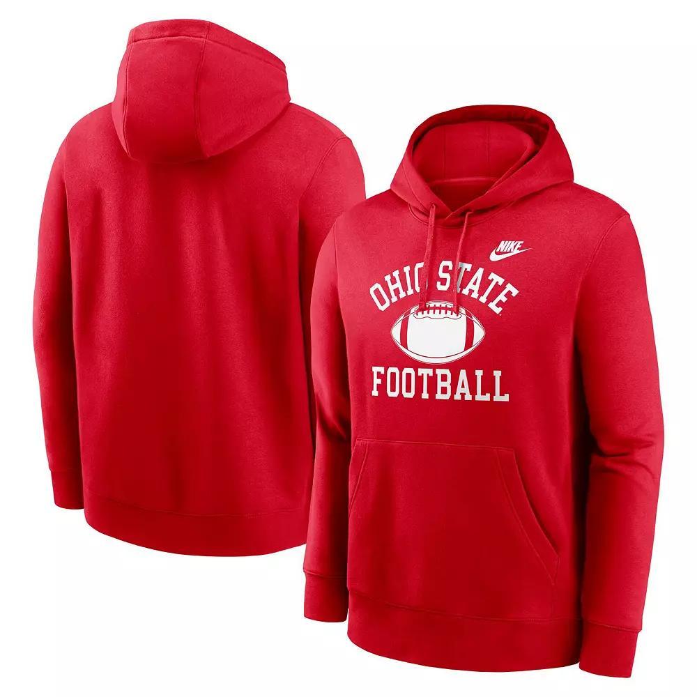 Men's Nike Scarlet Ohio State Buckeyes Legacy Football Icon Club Fleece Pullover Hoodie, Size: Small, Red Product Image
