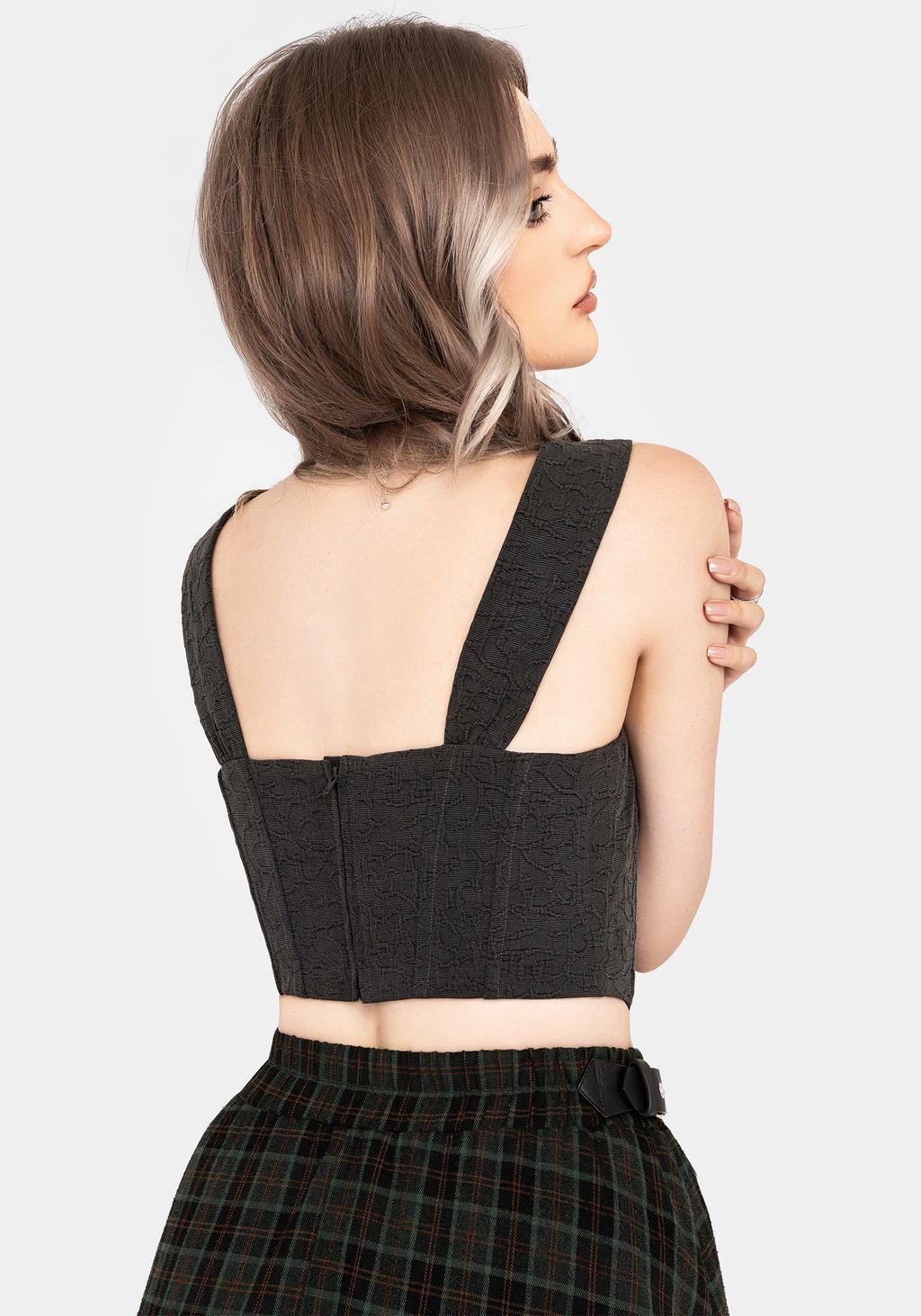 Ombra Button Front Sleeveless Corset Top Product Image
