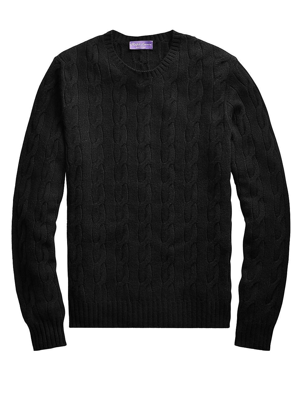 Cashmere Cable-Knit Crewneck Sweater, Cream Product Image