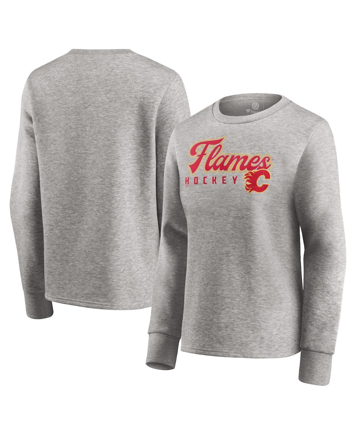 Womens Fanatics Branded Heathered Gray Colorado Rockies Crew Pullover Sweater Product Image