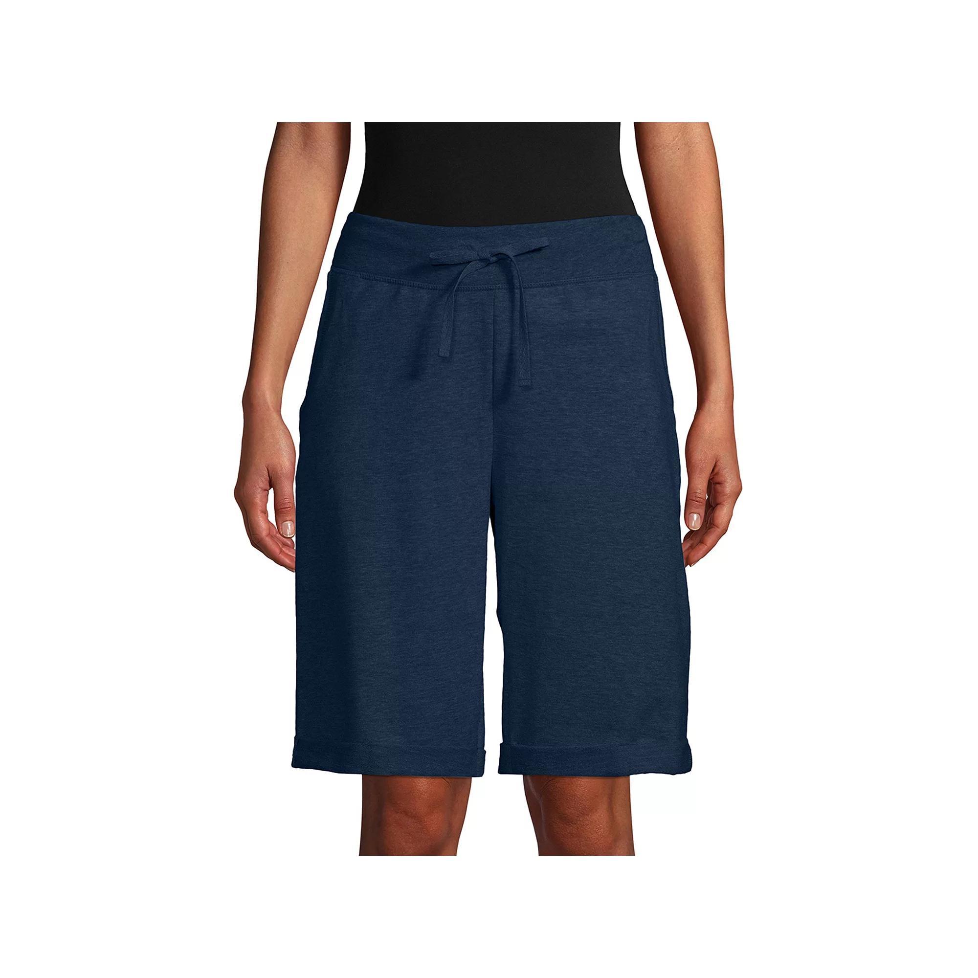 Women's Hanes® French-Terry Bermuda Shorts, Size: Large, Blue Product Image