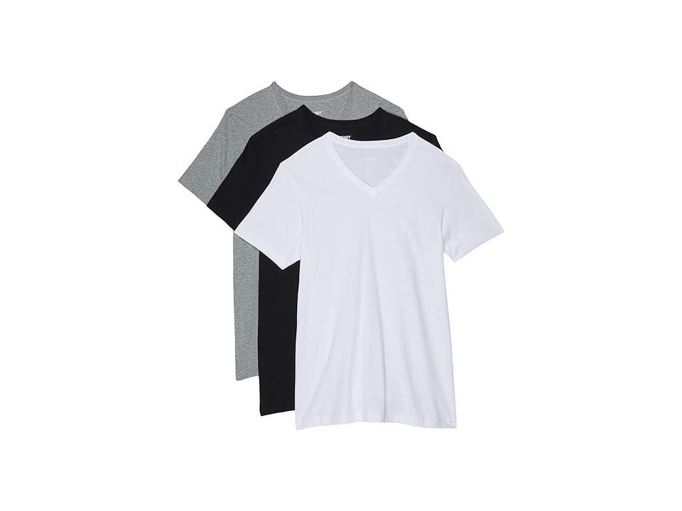 2(X)IST 3-Pack ESSENTIAL Jersey V-Neck T-Shirt (WhiteHeather Grey) Men's T Shirt Product Image