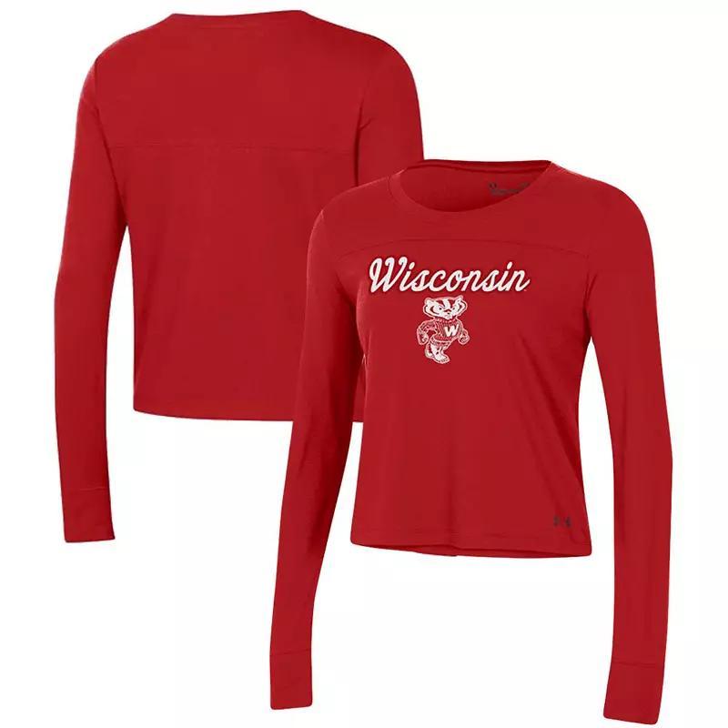 Women's Under Armour Navy Notre Dame Fighting Irish Vault Cropped Long Sleeve T-Shirt, Size: 2XL, Blue Product Image