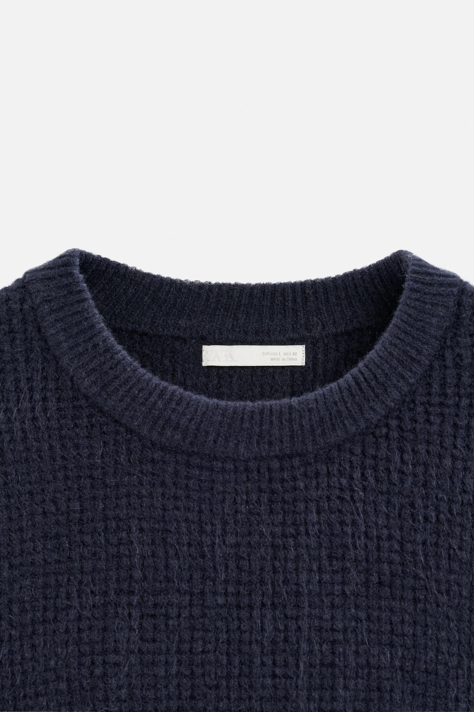 TEXTURED CHECK SWEATER Product Image