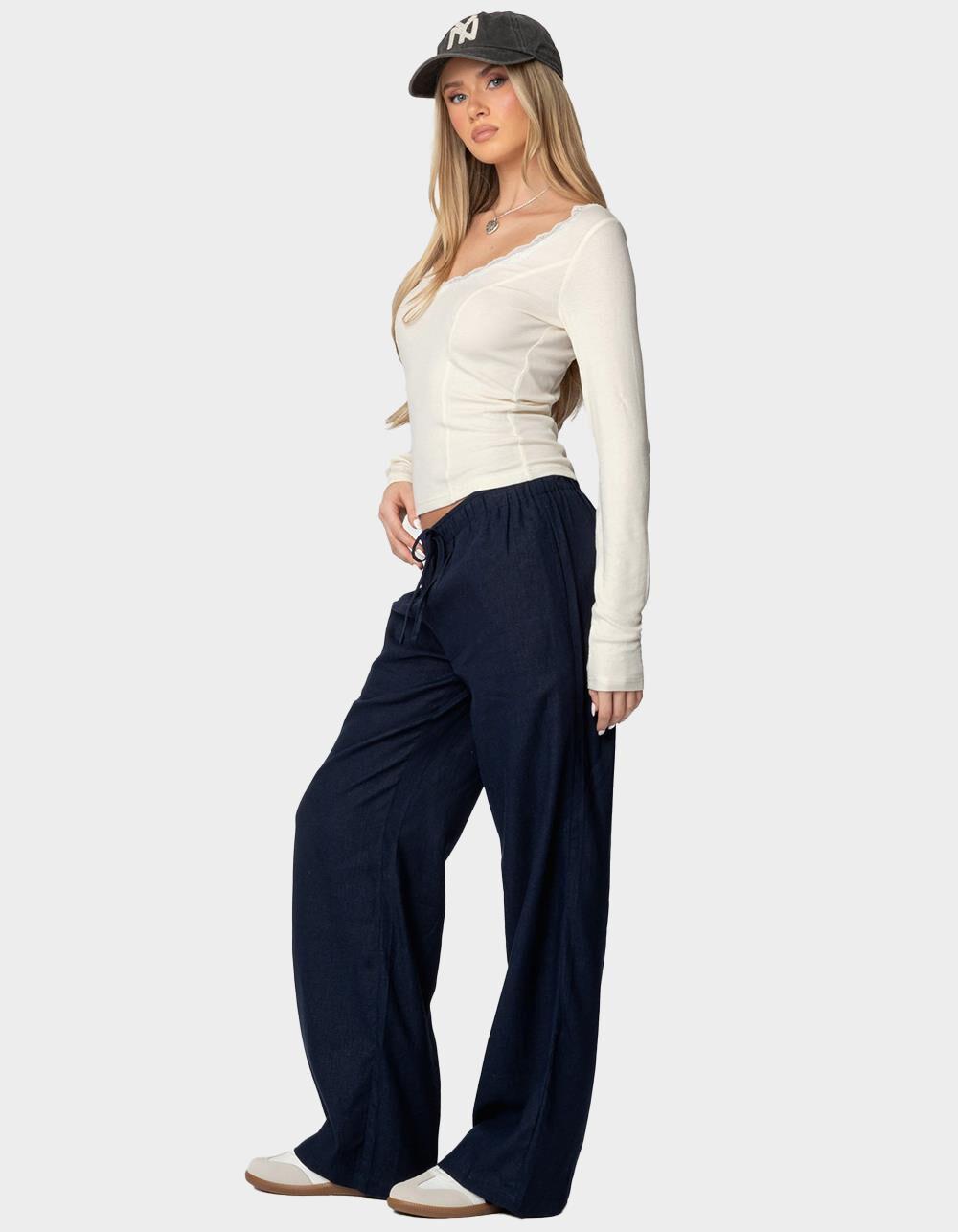EDIKTED Yasmine Linen Look Pants Product Image