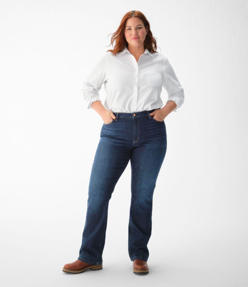 
                            Women's Wrinkle-Free Pinpoint Oxford Shirt, Long-Sleeve Relaxed Fit
                         Product Image