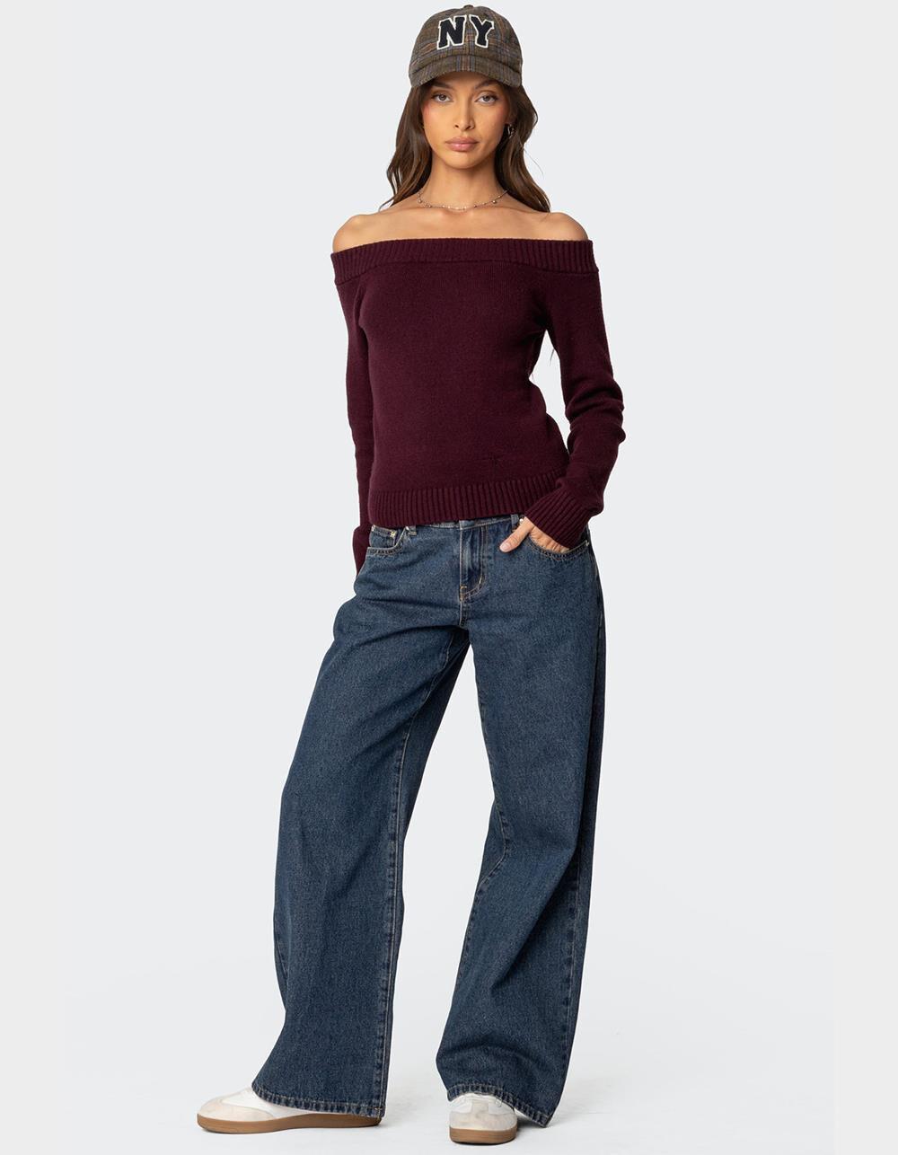 EDIKTED Elona Off Shoulder Knit Top Product Image