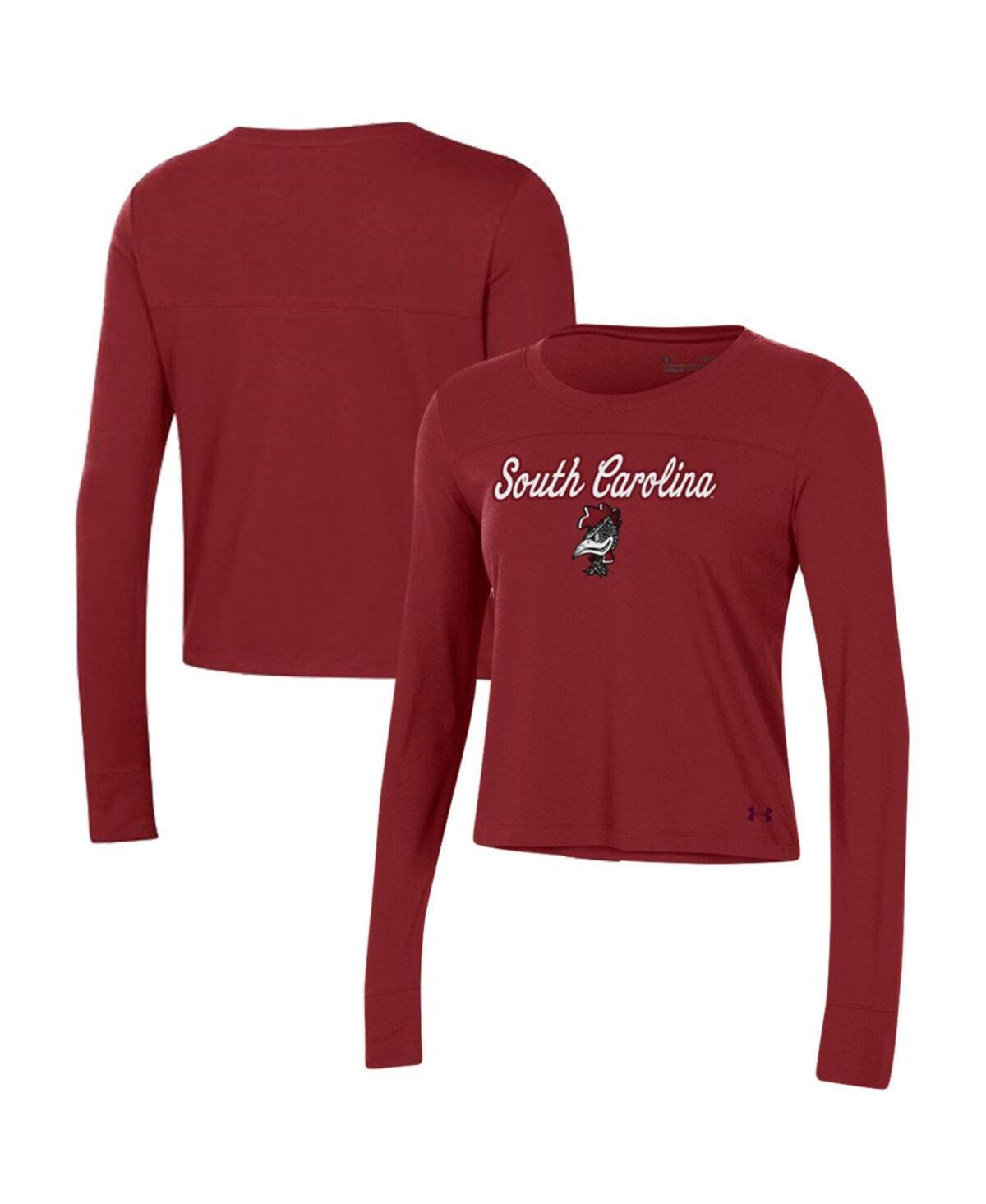Women's Under Armour Navy Notre Dame Fighting Irish Vault Cropped Long Sleeve T-Shirt, Size: 2XL, Blue Product Image