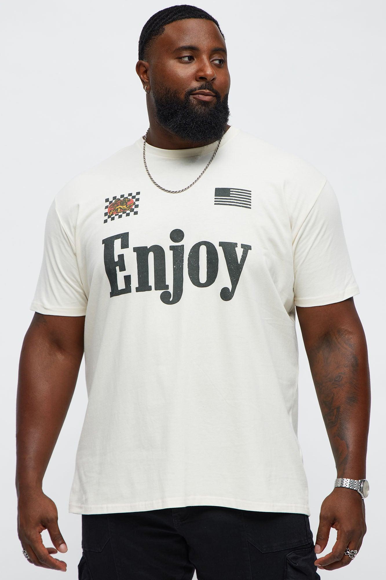 Enjoy Finer Things In Life Short Sleeve Tee - Off White Product Image