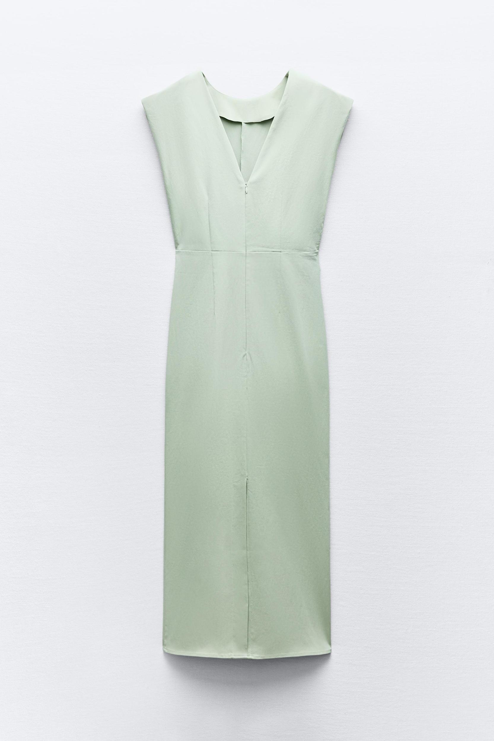 DRAPED WAIST MIDI DRESS Product Image
