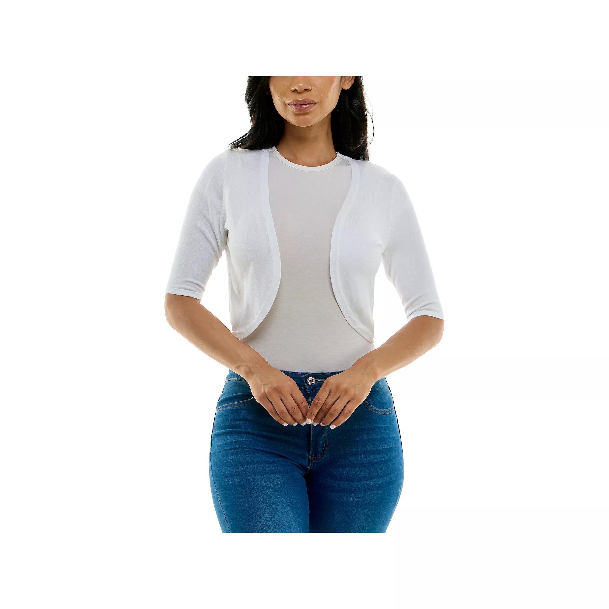 Women's Nina Leonard Curved Edge Bolero, Size: Large, Nina Red Product Image