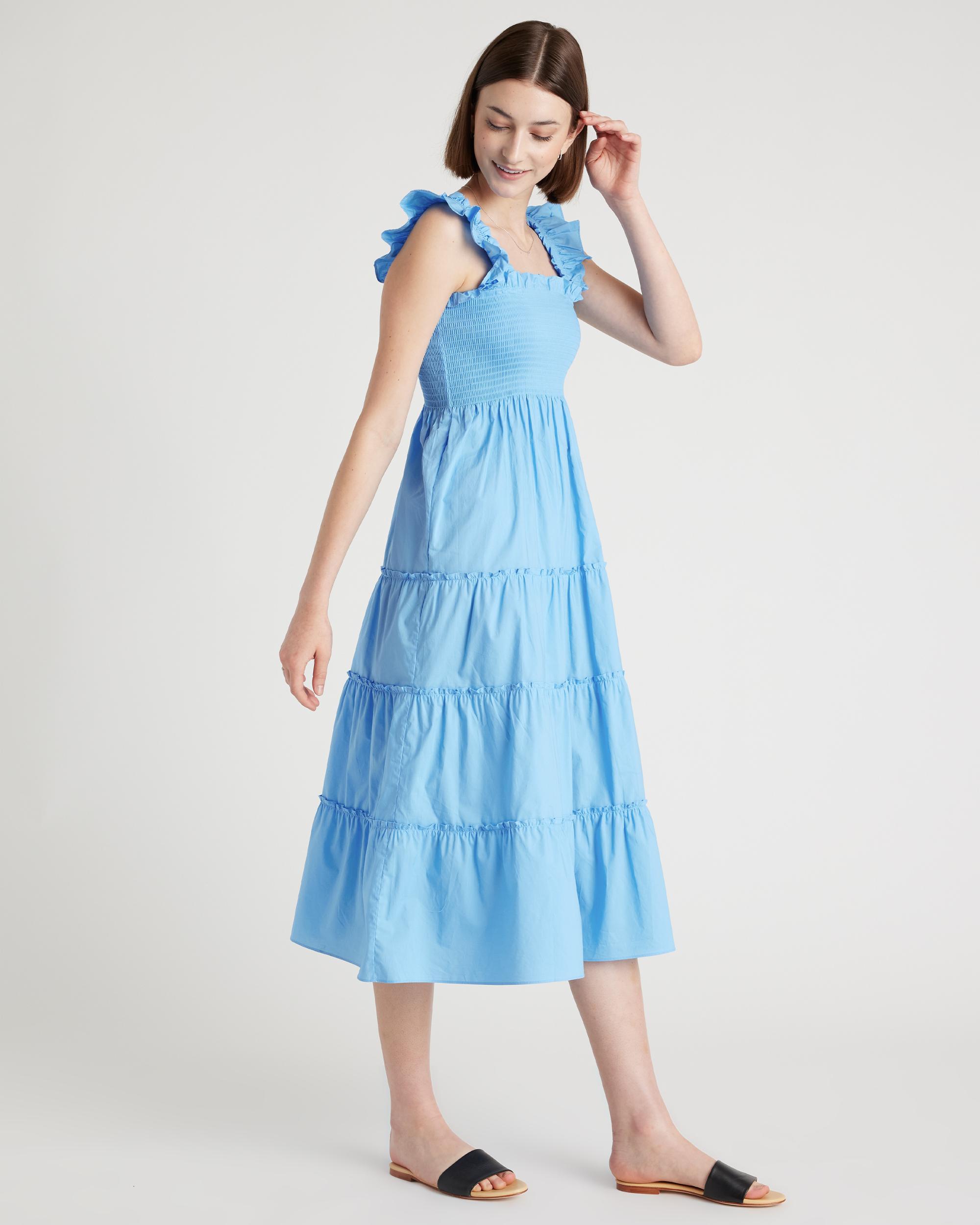 Quince | Women's Smocked Midi Dress Organic Cotton Product Image
