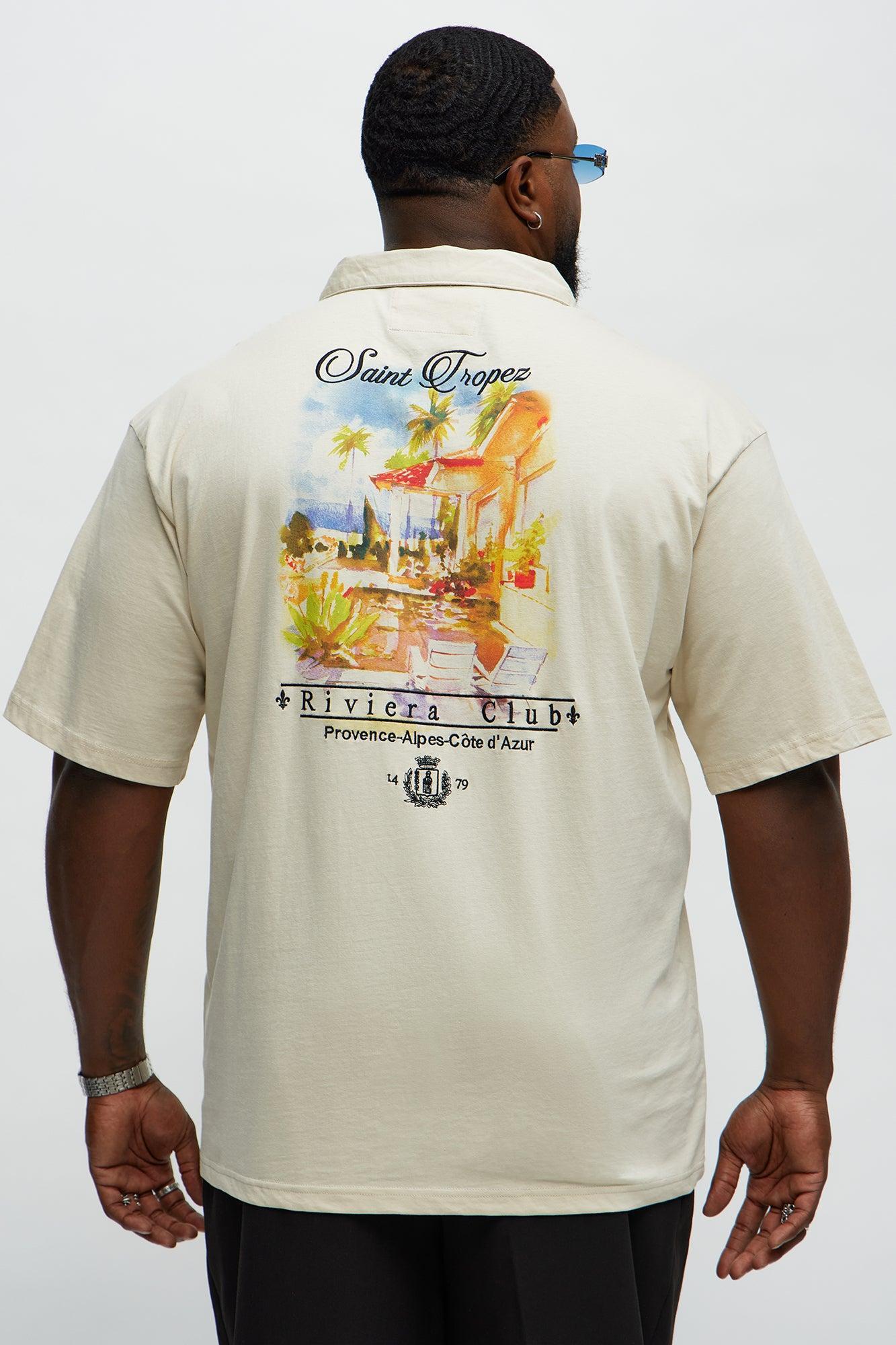 Saint Tropez Johnny Collar Short Sleeve Polo - Off White Product Image