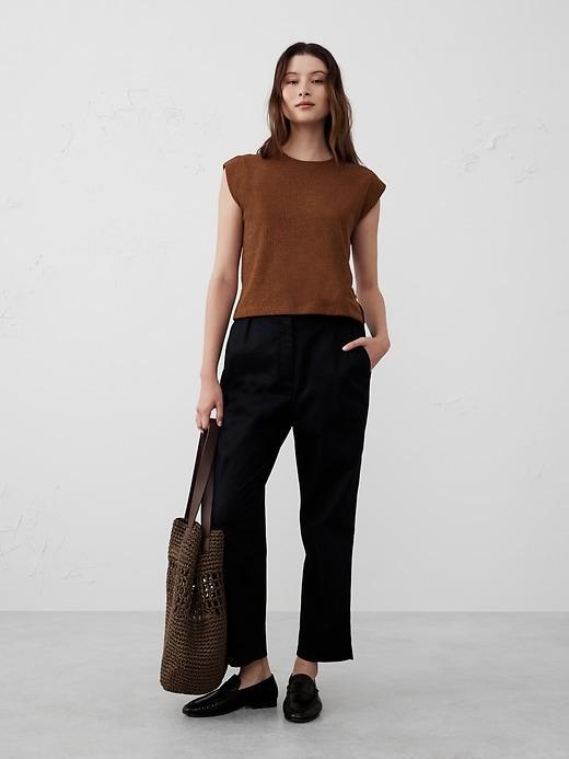 Crepe Jacquard Side-Button Top Product Image